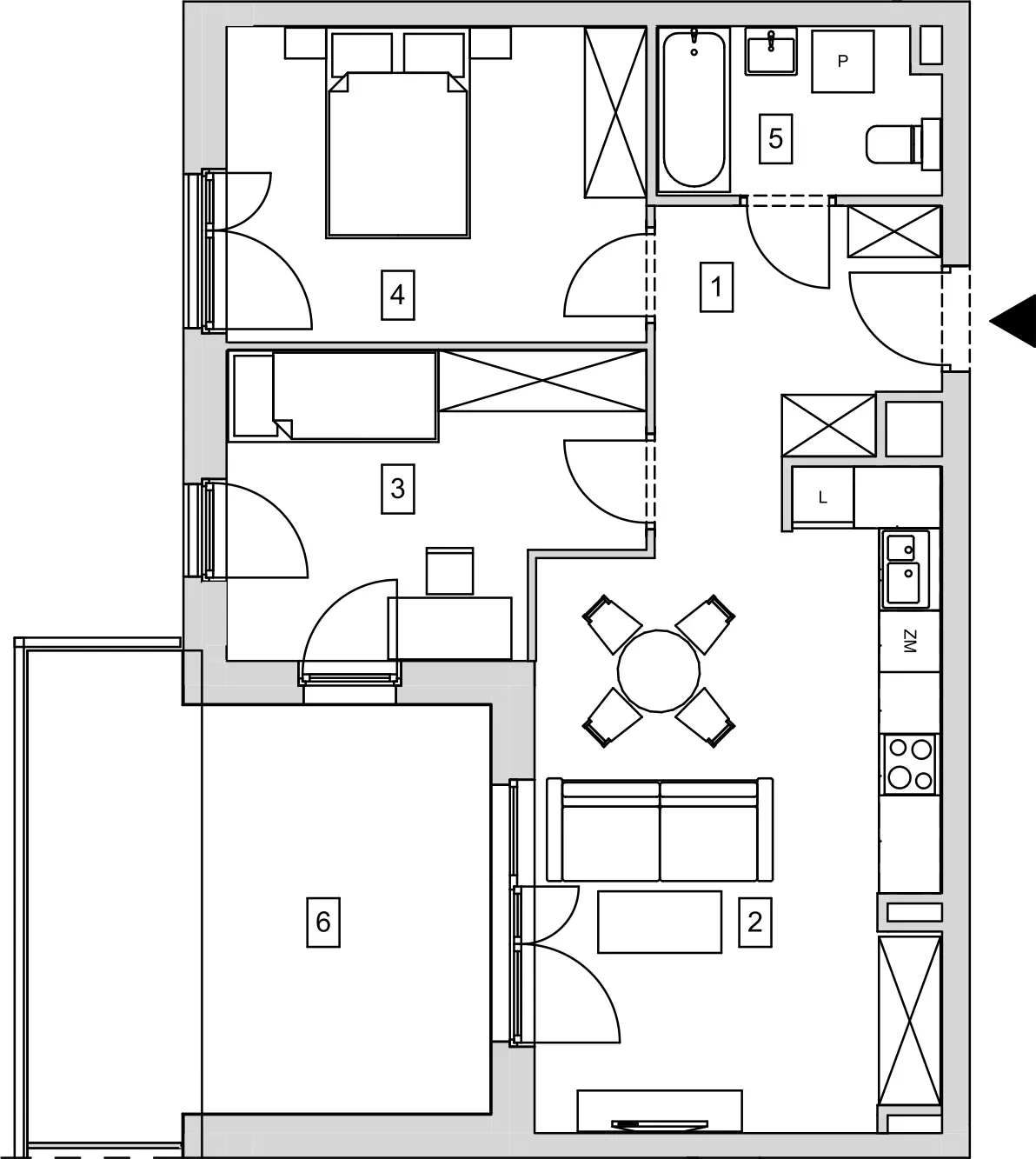 Mieszkanie 58,37 m², piętro 3, oferta nr B9-K2-3-4, ATAL Strachowicka, Wrocław, Żerniki, Fabryczna, ul. Strachowicka