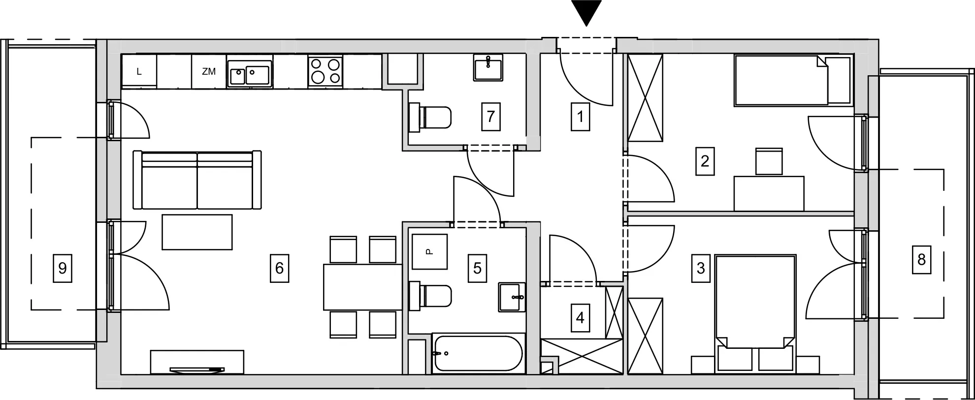 Mieszkanie 65,45 m², piętro 3, oferta nr B9-K2-3-5, ATAL Strachowicka, Wrocław, Żerniki, Fabryczna, ul. Strachowicka