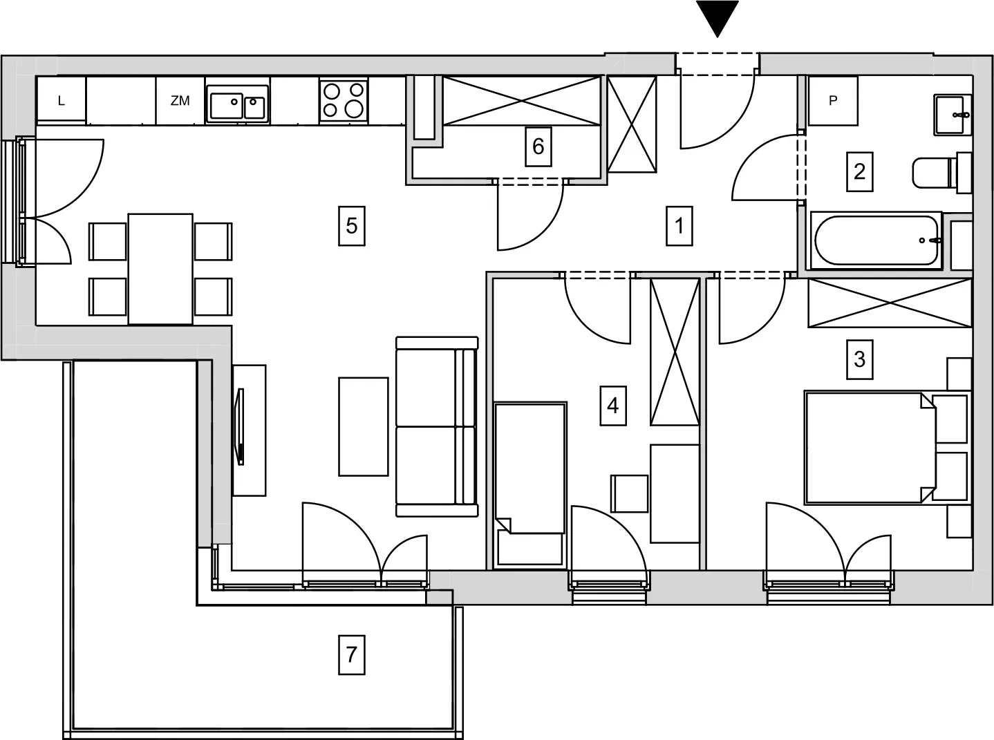 Mieszkanie 59,59 m², piętro 1, oferta nr B9-K3-1-4, ATAL Strachowicka, Wrocław, Żerniki, Fabryczna, ul. Strachowicka