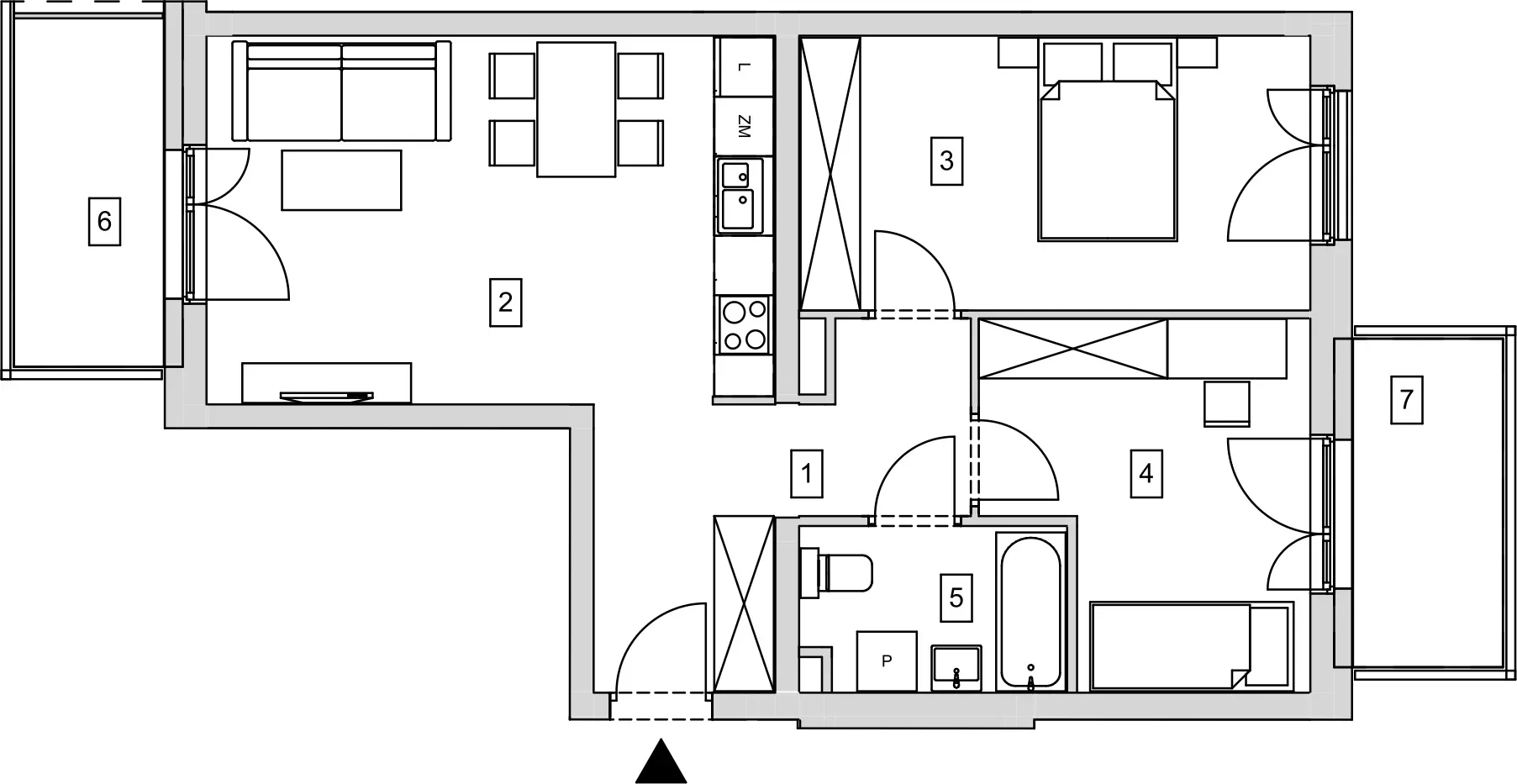 Mieszkanie 58,69 m², piętro 1, oferta nr B9-K4-1-1, ATAL Strachowicka, Wrocław, Żerniki, Fabryczna, ul. Strachowicka