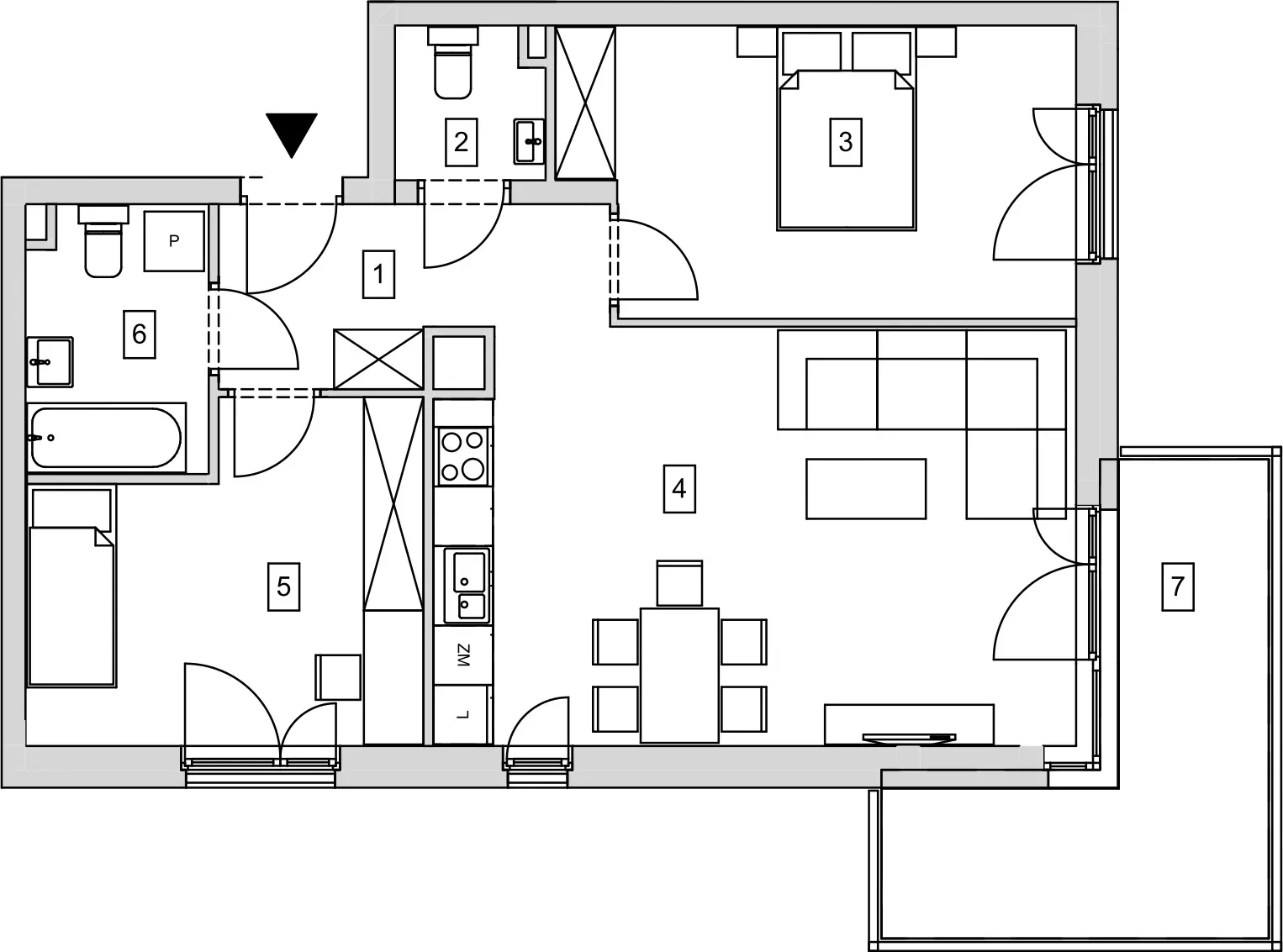 Mieszkanie 66,51 m², piętro 1, oferta nr B9-K4-1-3, ATAL Strachowicka, Wrocław, Żerniki, Fabryczna, ul. Strachowicka