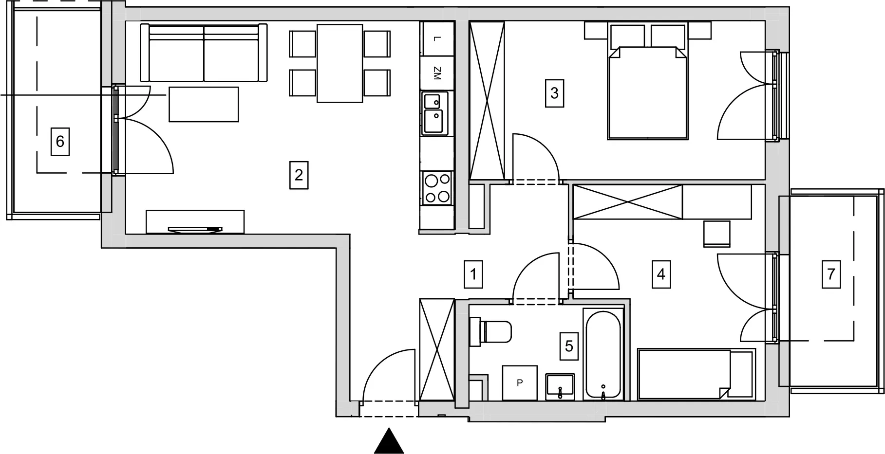 Mieszkanie 58,69 m², piętro 3, oferta nr B9-K4-3-1, ATAL Strachowicka, Wrocław, Żerniki, Fabryczna, ul. Strachowicka