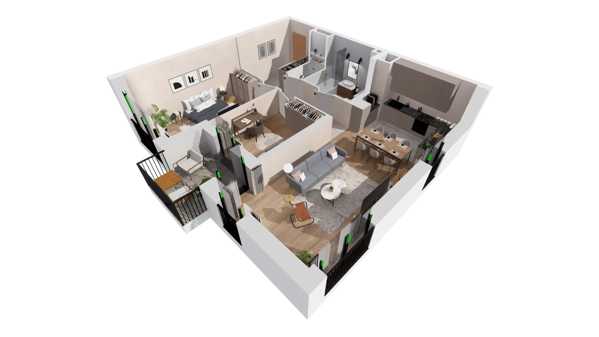 Mieszkanie 70,26 m², piętro 1, oferta nr B1-01-12A, Francuska Park, Katowice, Osiedle Paderewskiego-Muchowiec, Muchowiec, ul. Szybowcowa