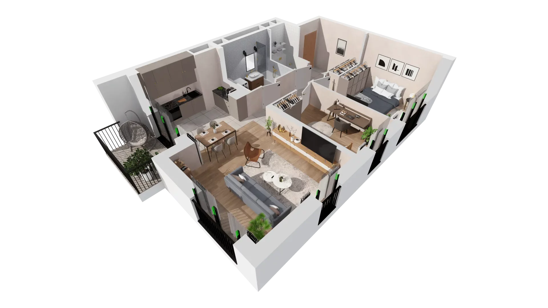 Mieszkanie 66,46 m², piętro 2, oferta nr B1-02-27A, Francuska Park, Katowice, Osiedle Paderewskiego-Muchowiec, Muchowiec, ul. Szybowcowa