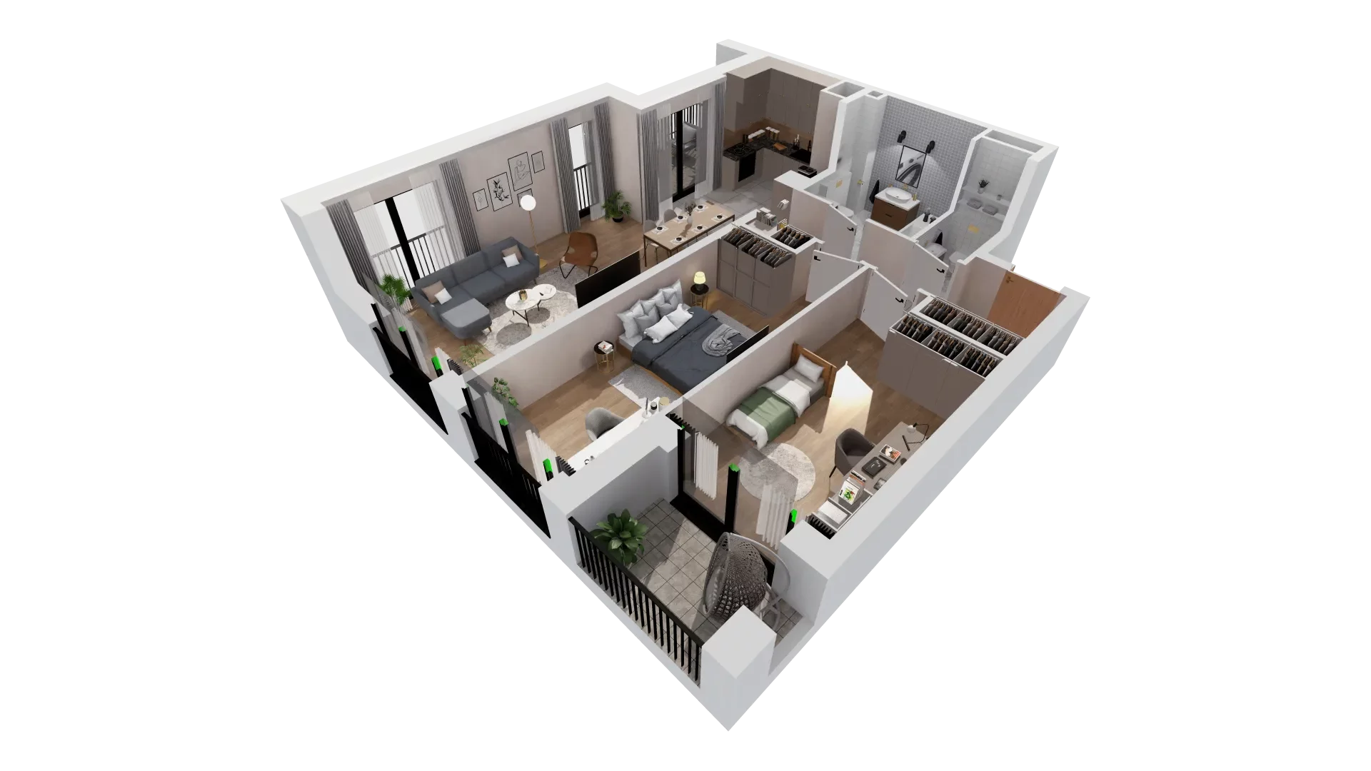 Mieszkanie 79,34 m², piętro 3, oferta nr B1-03-31A, Francuska Park, Katowice, Osiedle Paderewskiego-Muchowiec, Muchowiec, ul. Szybowcowa