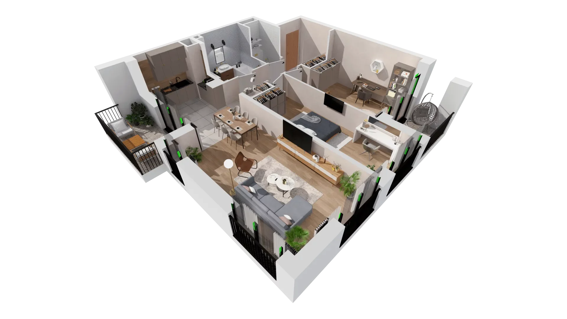 Mieszkanie 79,34 m², piętro 3, oferta nr B1-03-31A, Francuska Park, Katowice, Osiedle Paderewskiego-Muchowiec, Muchowiec, ul. Szybowcowa