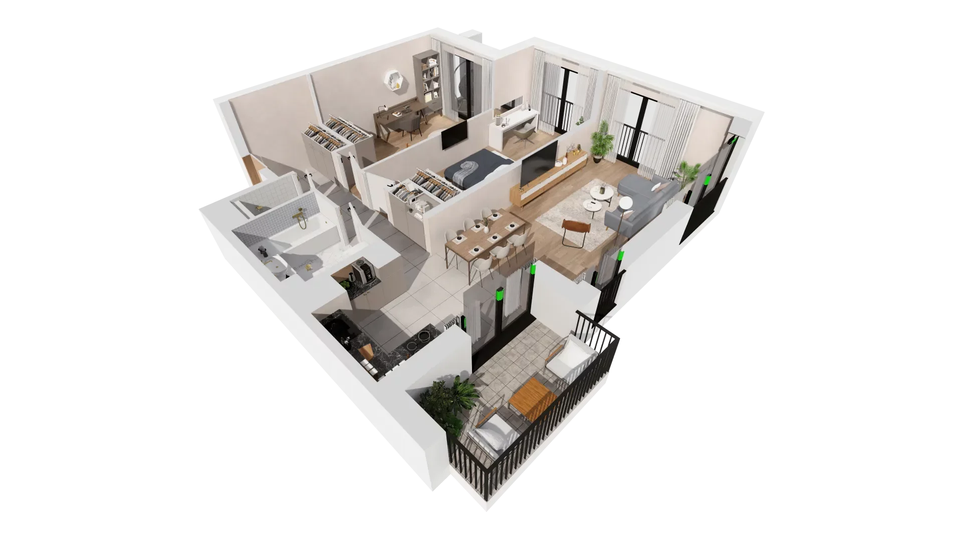 Mieszkanie 79,34 m², piętro 3, oferta nr B1-03-31A, Francuska Park, Katowice, Osiedle Paderewskiego-Muchowiec, Muchowiec, ul. Szybowcowa