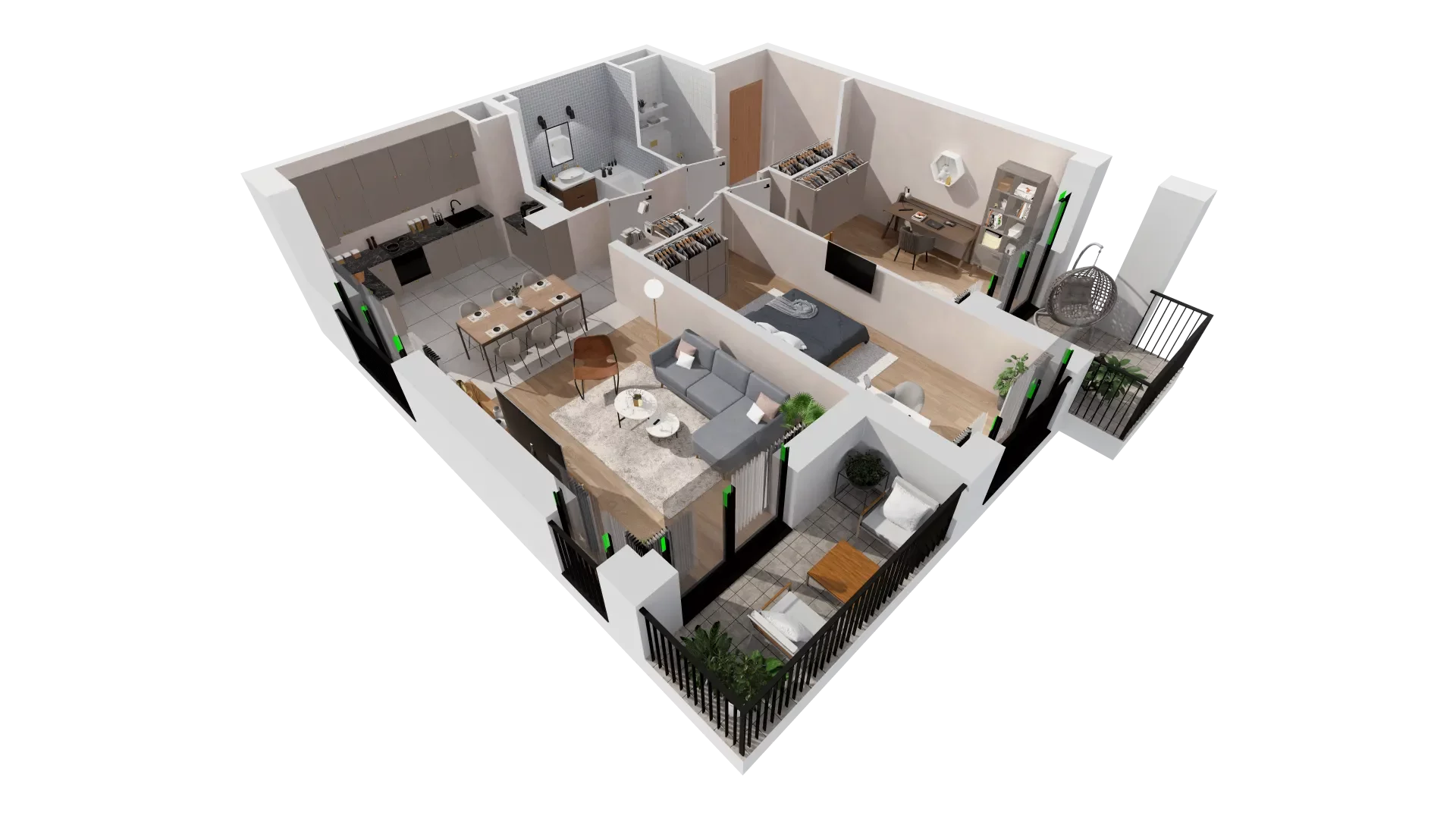 Mieszkanie 77,26 m², piętro 5, oferta nr B1-05-51A, Francuska Park, Katowice, Osiedle Paderewskiego-Muchowiec, Muchowiec, ul. Szybowcowa