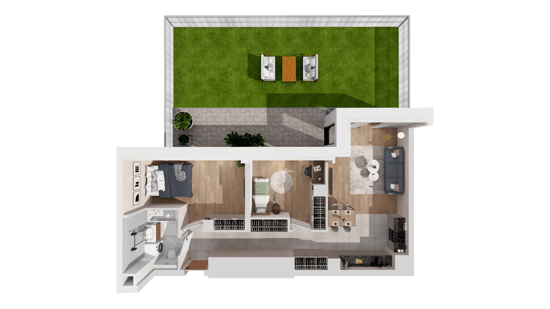 Mieszkanie 68,20 m², parter, oferta nr B2-00-2A, Francuska Park, Katowice, Osiedle Paderewskiego-Muchowiec, Muchowiec, ul. Szybowcowa