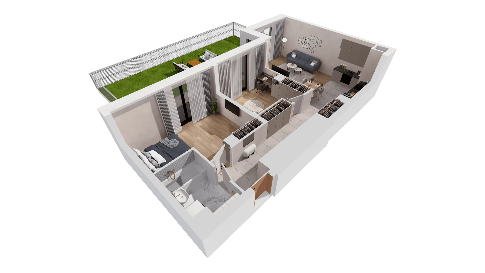 Mieszkanie 68,20 m², parter, oferta nr B2-00-2A, Francuska Park, Katowice, Osiedle Paderewskiego-Muchowiec, Muchowiec, ul. Szybowcowa