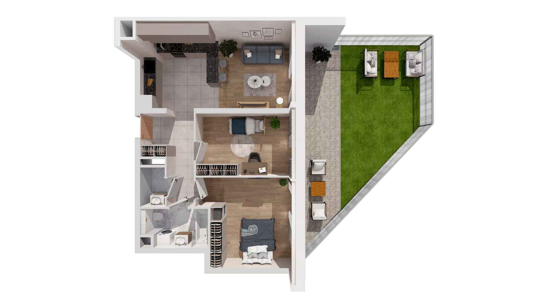 Mieszkanie 63,63 m², parter, oferta nr B2-00-8B, Francuska Park, Katowice, Osiedle Paderewskiego-Muchowiec, Muchowiec, ul. Szybowcowa