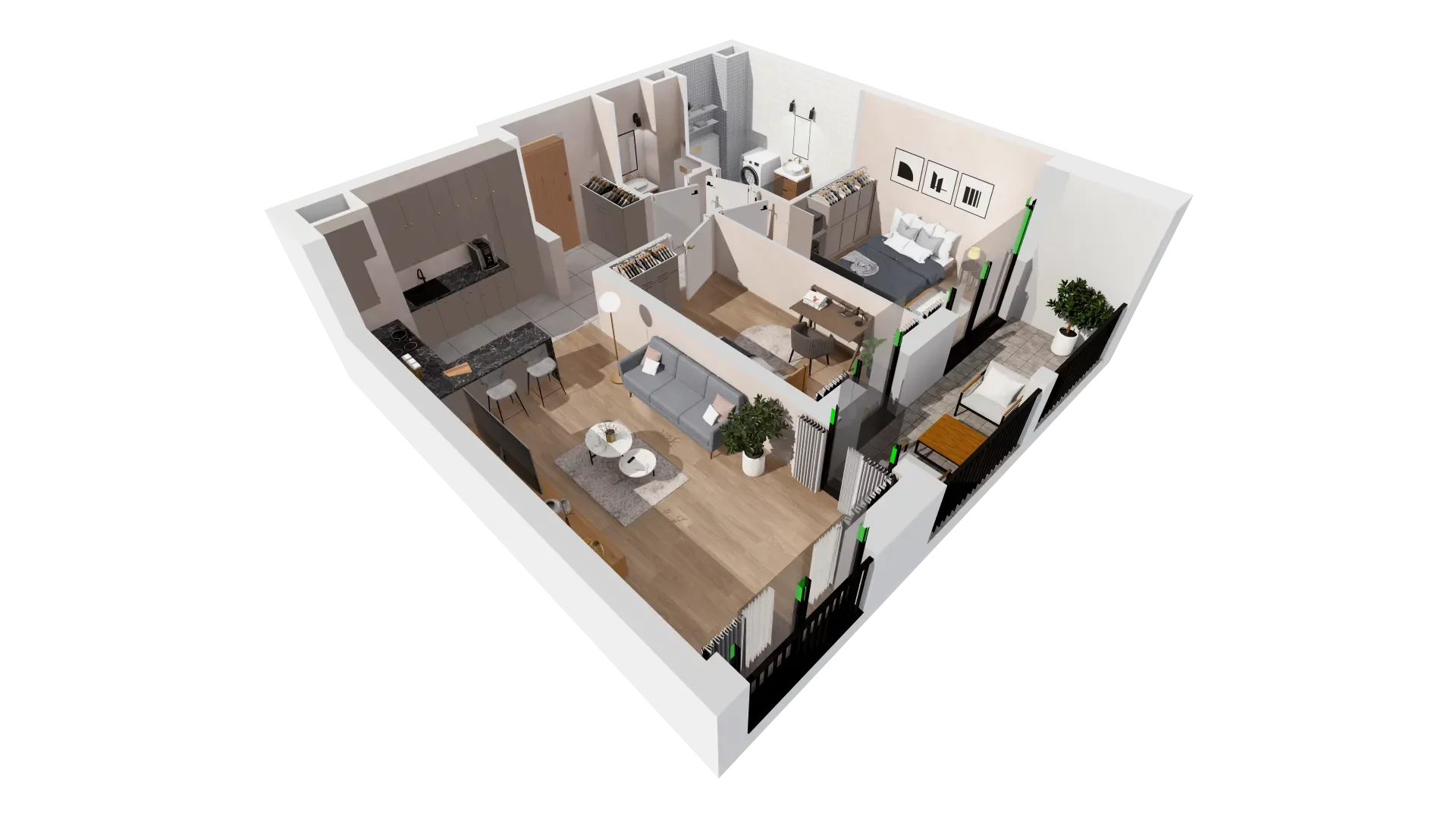 Mieszkanie 60,47 m², piętro 1, oferta nr B2-01-11B, Francuska Park, Katowice, Osiedle Paderewskiego-Muchowiec, Muchowiec, ul. Szybowcowa