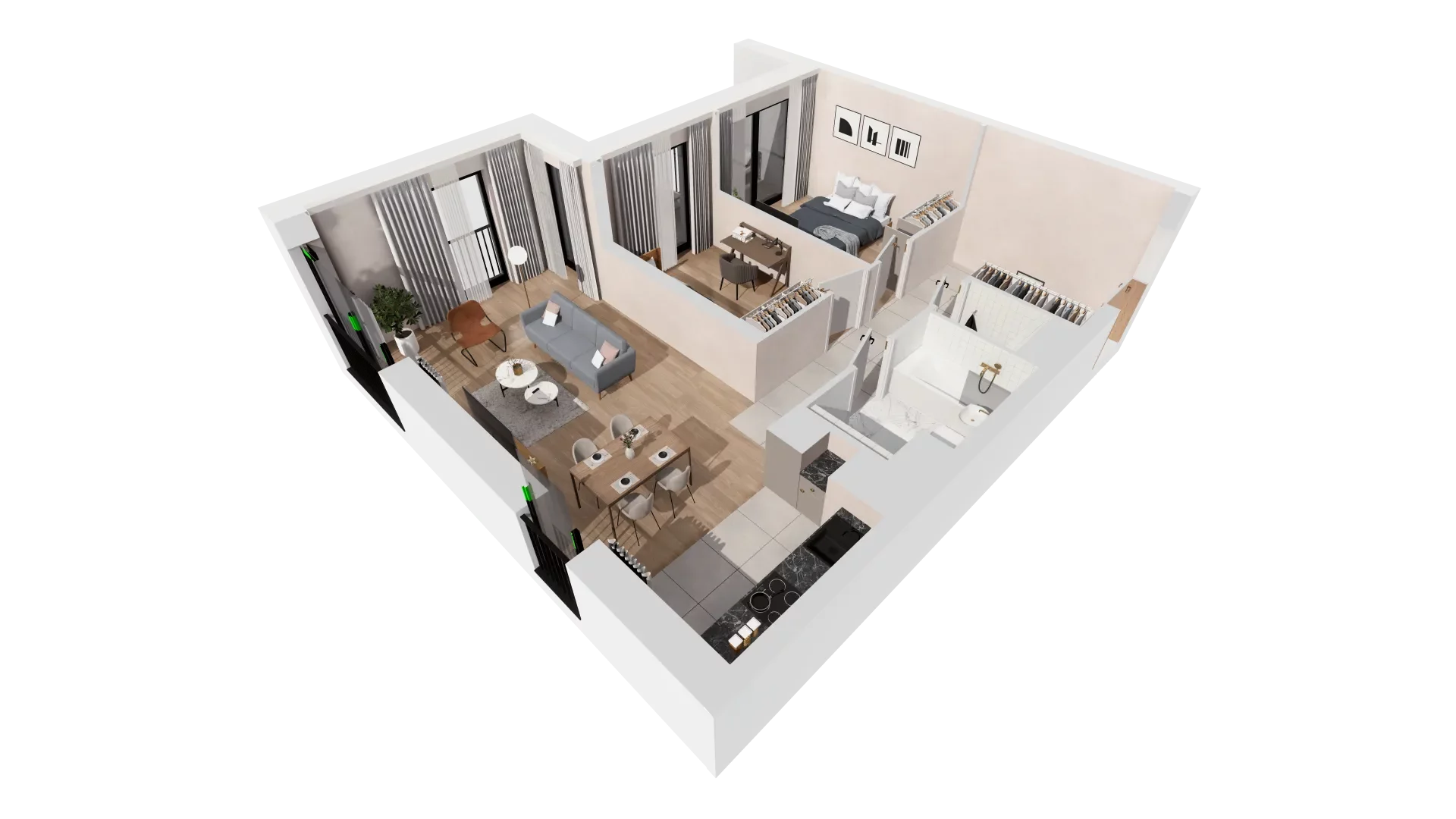 Mieszkanie 65,19 m², piętro 1, oferta nr B2-01-14B, Francuska Park, Katowice, Osiedle Paderewskiego-Muchowiec, Muchowiec, ul. Szybowcowa