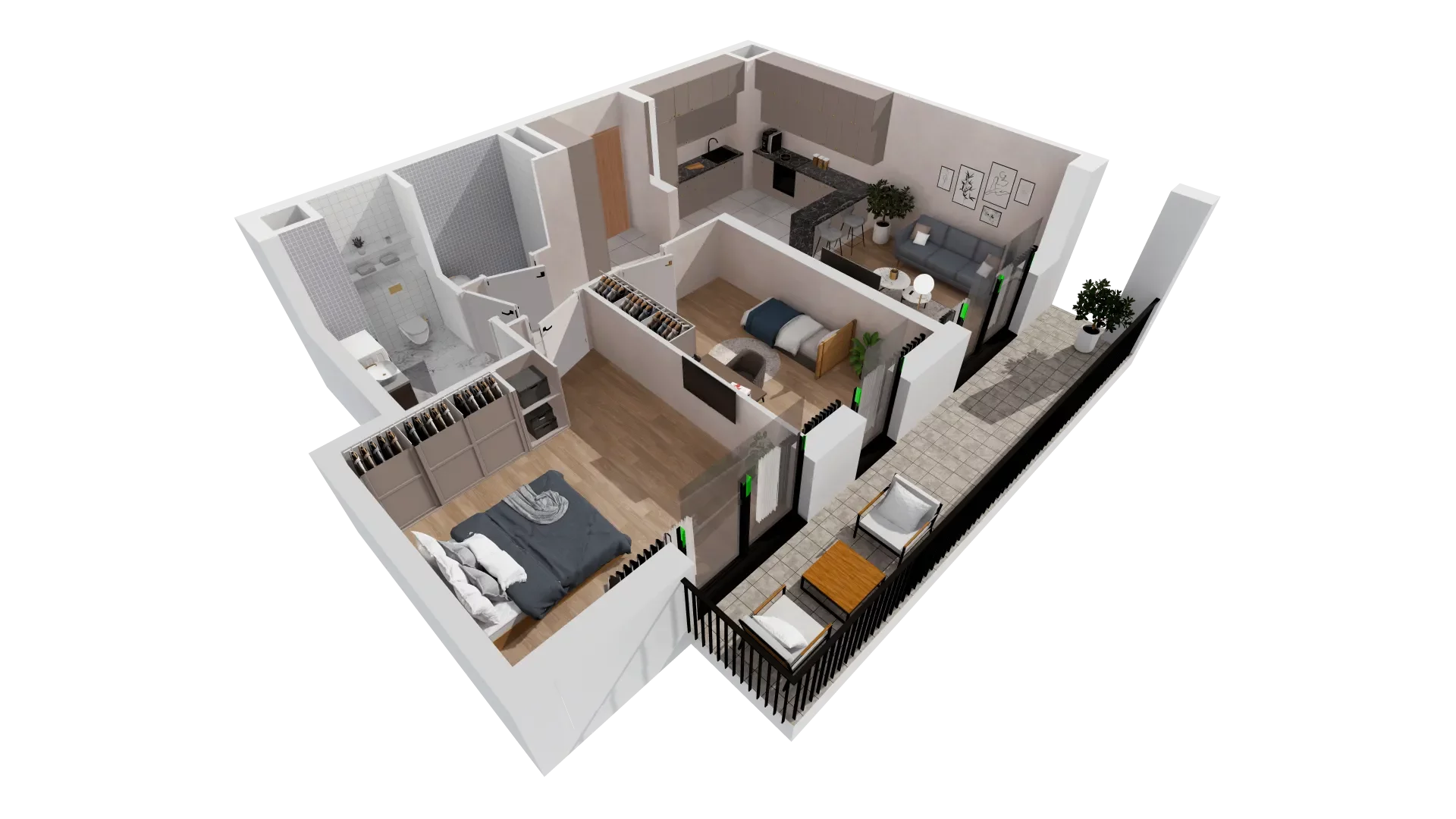 Mieszkanie 64,23 m², piętro 1, oferta nr B2-01-16B, Francuska Park, Katowice, Osiedle Paderewskiego-Muchowiec, Muchowiec, ul. Szybowcowa