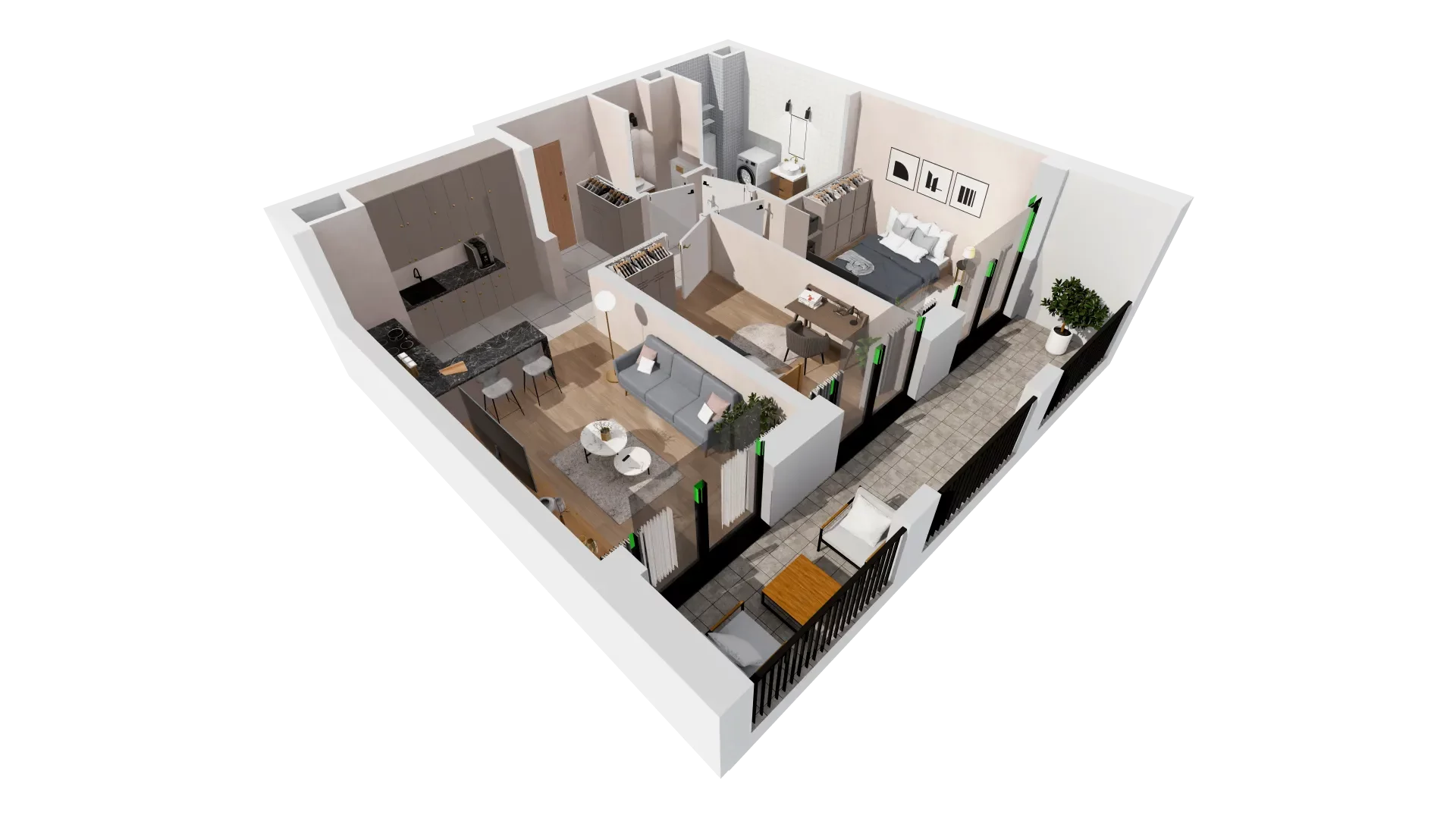 Mieszkanie 55,47 m², piętro 2, oferta nr B2-02-19B, Francuska Park, Katowice, Osiedle Paderewskiego-Muchowiec, Muchowiec, ul. Szybowcowa