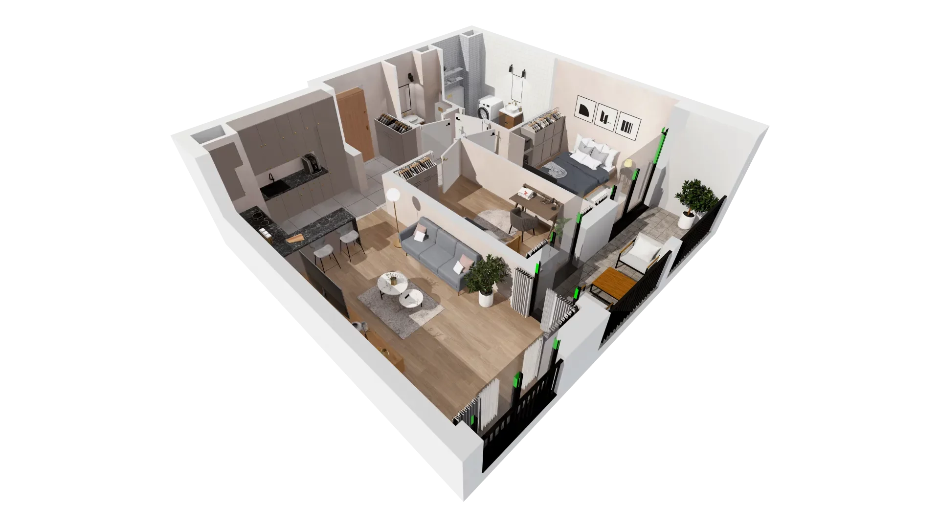 Mieszkanie 60,47 m², piętro 4, oferta nr B2-04-35B, Francuska Park, Katowice, Osiedle Paderewskiego-Muchowiec, Muchowiec, ul. Szybowcowa