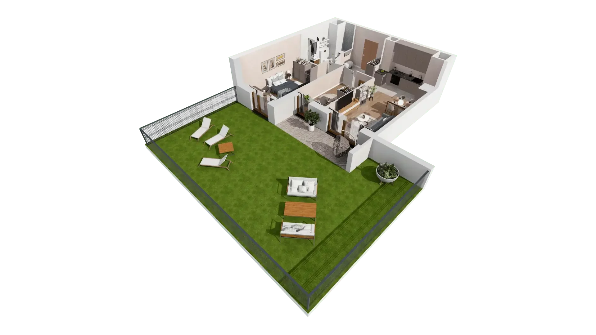 3 pokoje, mieszkanie 56,55 m², parter, oferta nr 1A.0.01, Francuska Park VIIIB, Katowice, Osiedle Paderewskiego-Muchowiec, Muchowiec, ul. Szybowcowa