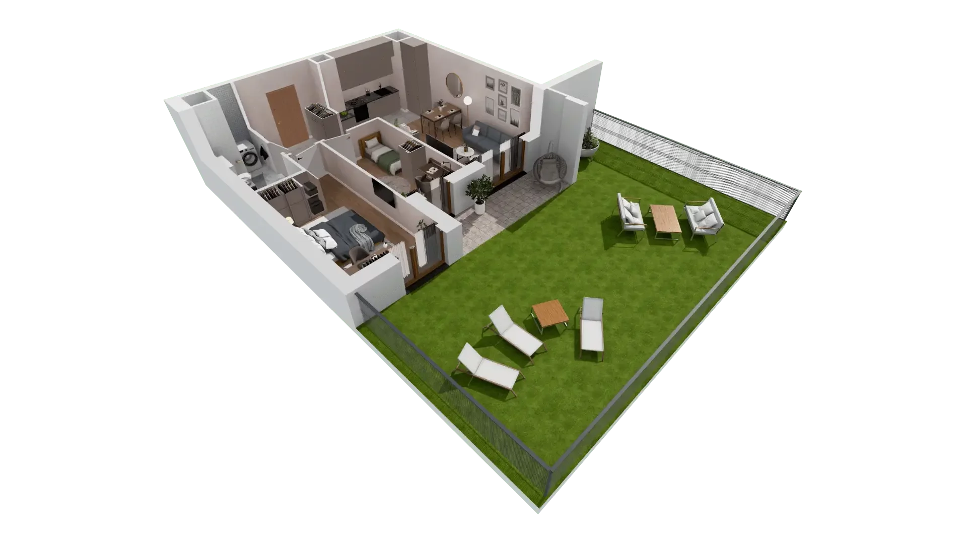 3 pokoje, mieszkanie 56,55 m², parter, oferta nr 1A.0.01, Francuska Park VIIIB, Katowice, Osiedle Paderewskiego-Muchowiec, Muchowiec, ul. Szybowcowa