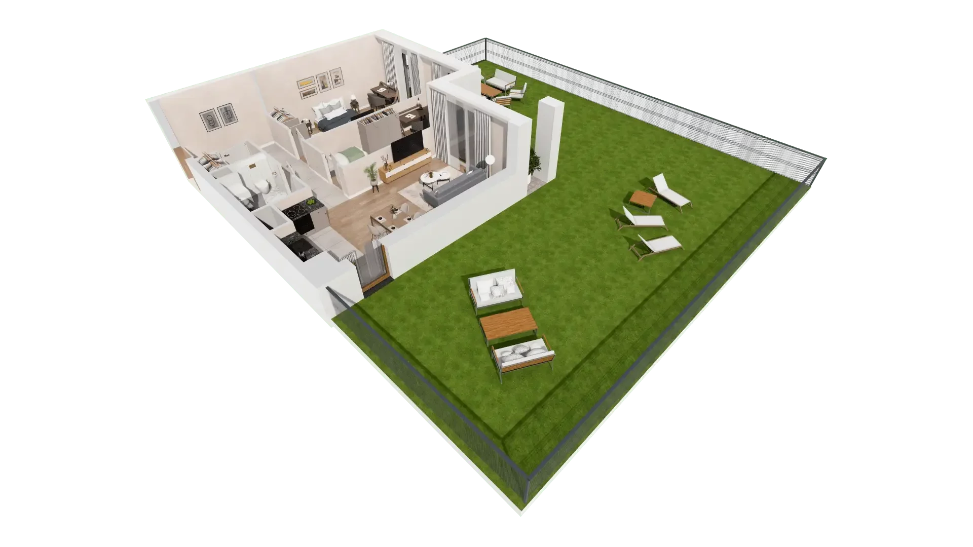 3 pokoje, mieszkanie 64,31 m², parter, oferta nr 1A.0.02, Francuska Park VIIIB, Katowice, Osiedle Paderewskiego-Muchowiec, Muchowiec, ul. Szybowcowa