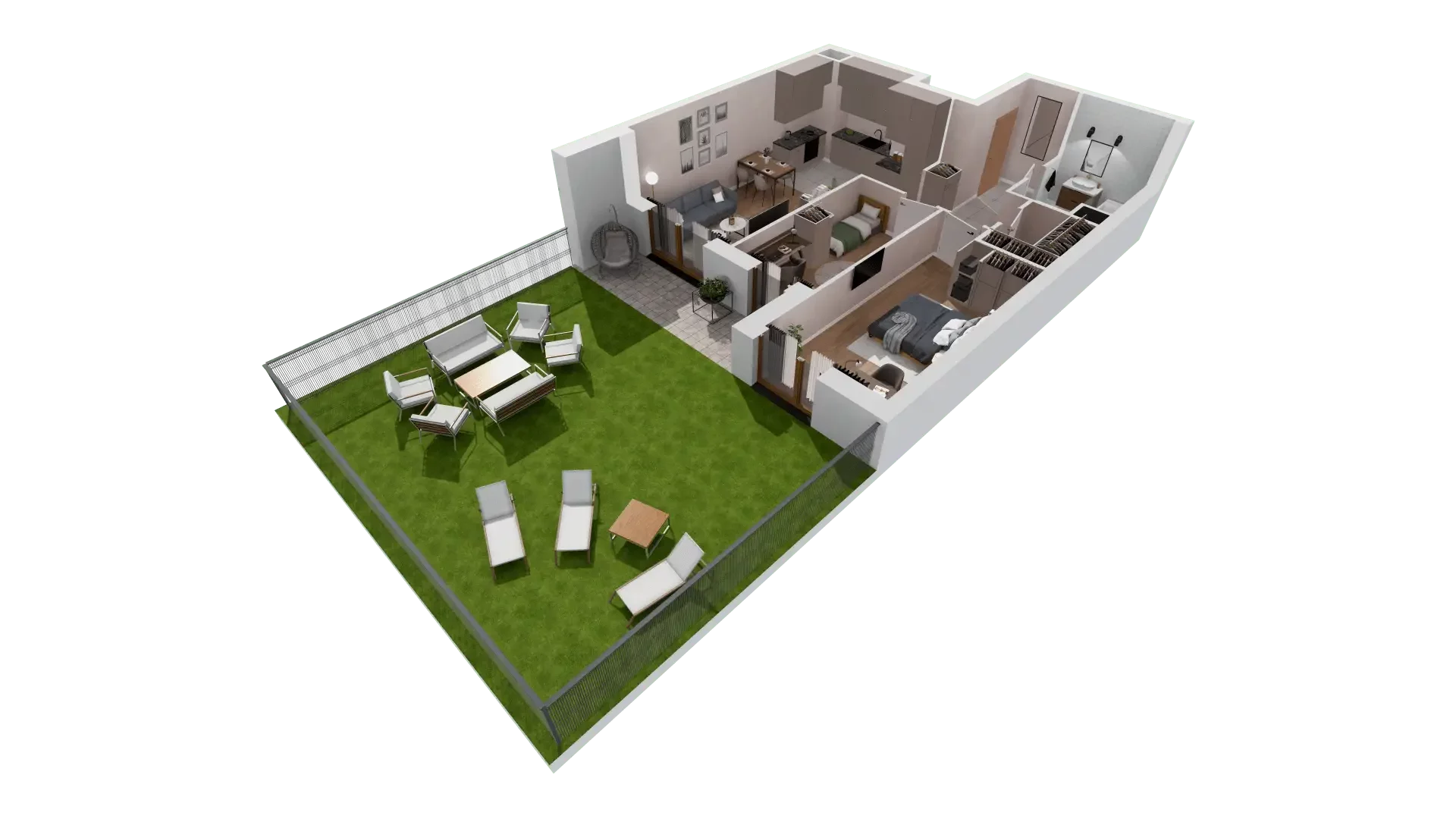 3 pokoje, mieszkanie 62,87 m², parter, oferta nr 1A.0.08, Francuska Park VIIIB, Katowice, Osiedle Paderewskiego-Muchowiec, Muchowiec, ul. Szybowcowa