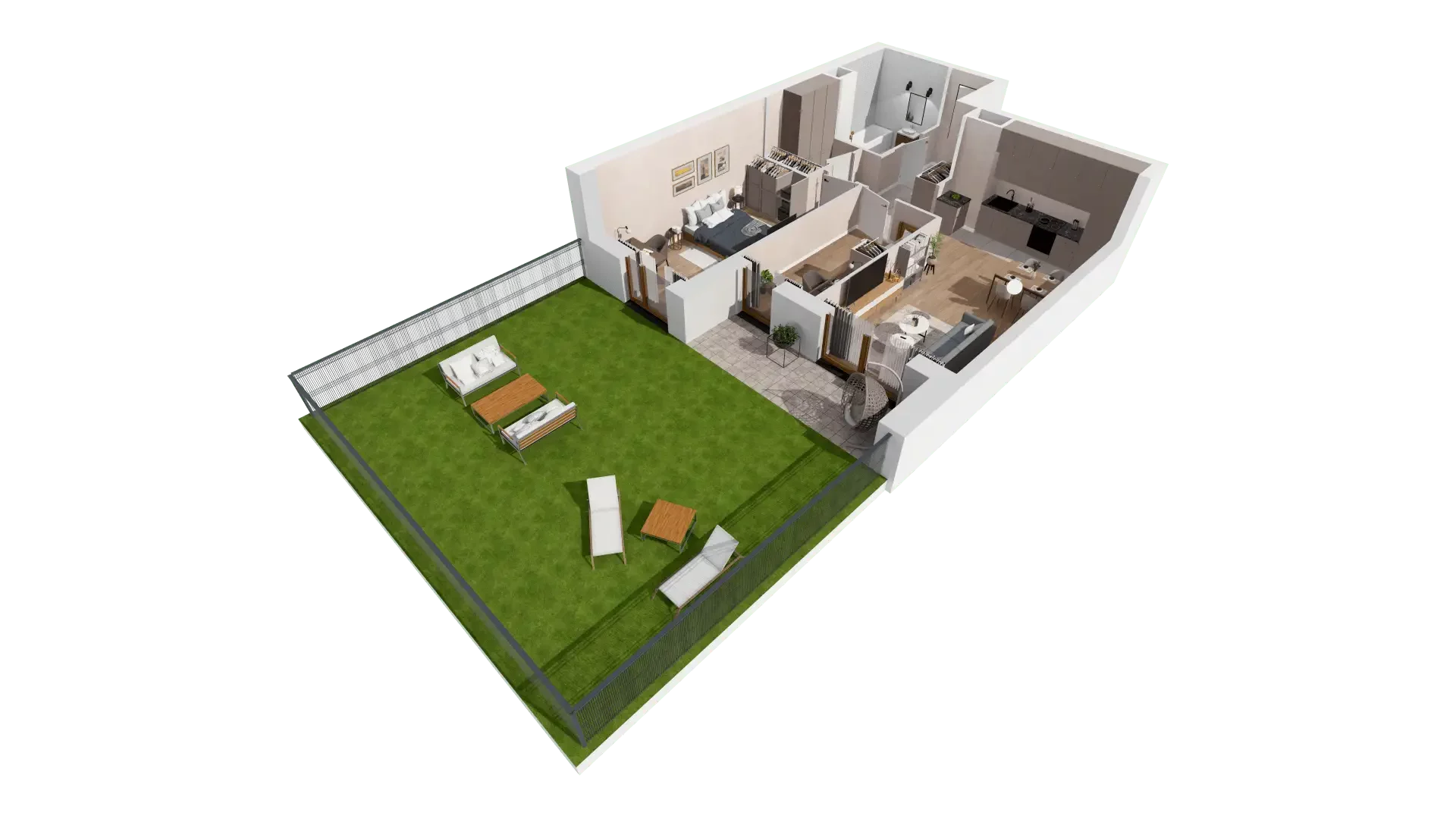 3 pokoje, mieszkanie 63,89 m², parter, oferta nr 1B.0.87, Francuska Park VIIIB, Katowice, Osiedle Paderewskiego-Muchowiec, Muchowiec, ul. Szybowcowa