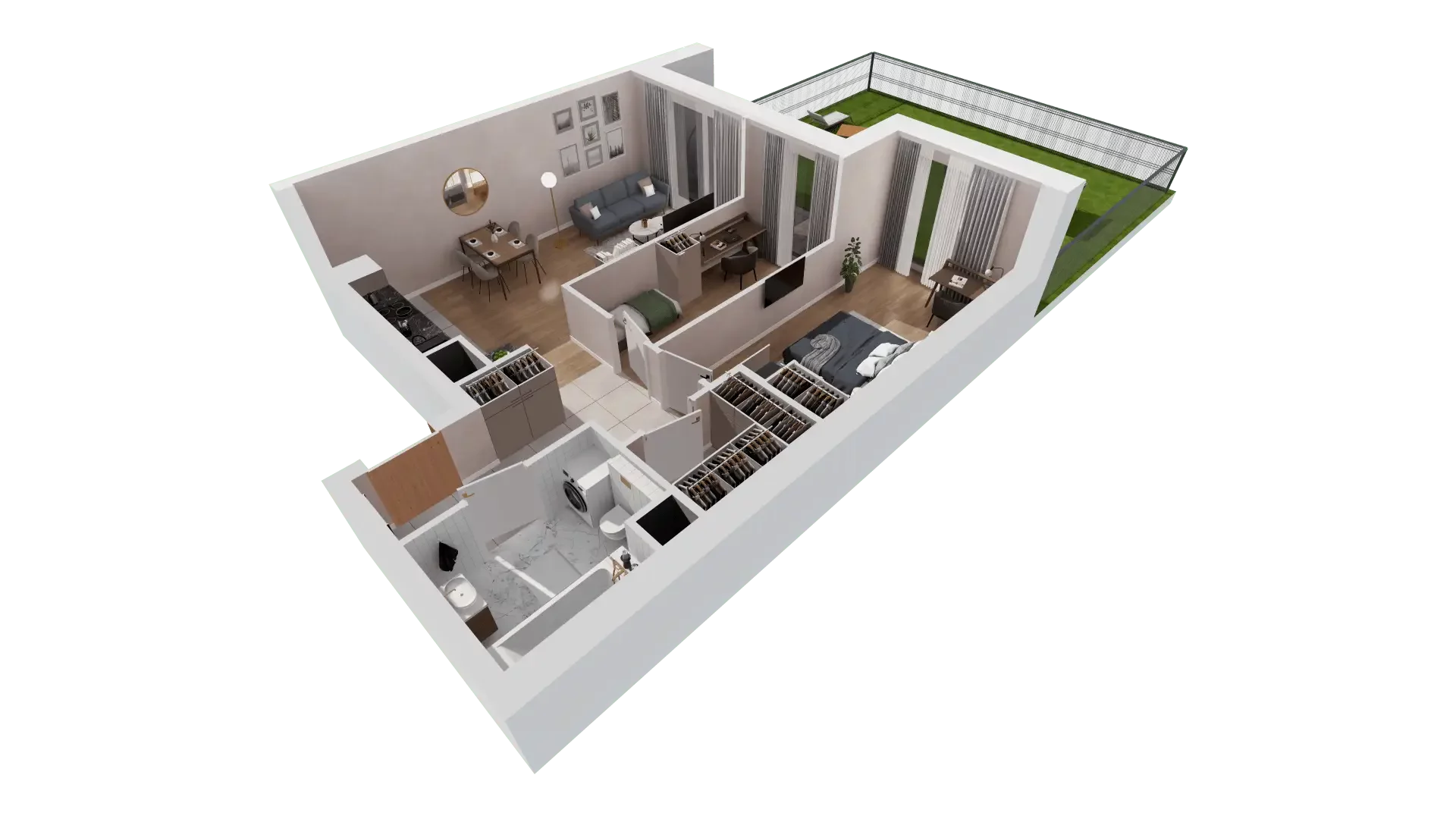 3 pokoje, mieszkanie 63,89 m², parter, oferta nr 1B.0.87, Francuska Park VIIIB, Katowice, Osiedle Paderewskiego-Muchowiec, Muchowiec, ul. Szybowcowa