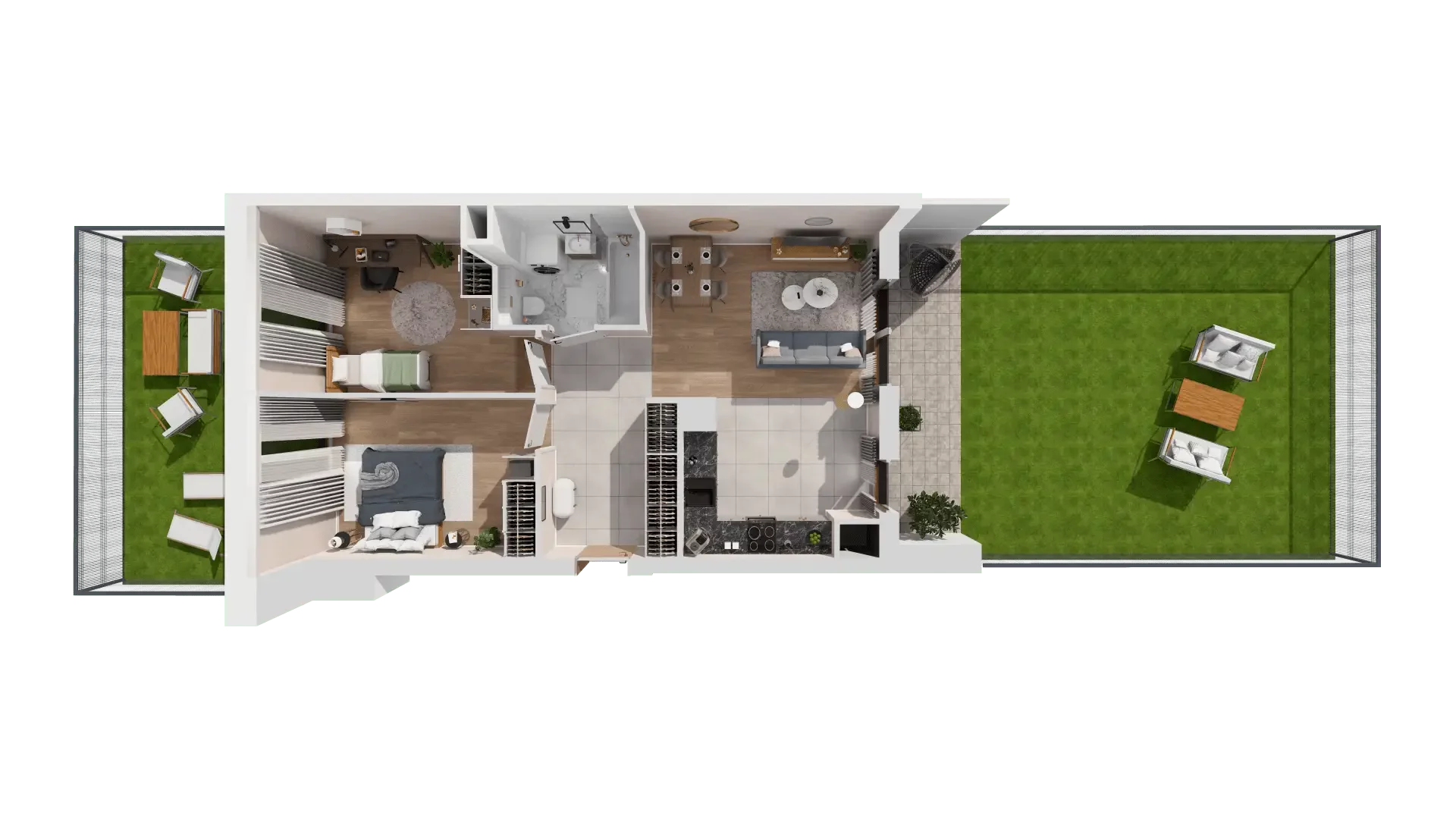 3 pokoje, mieszkanie 61,27 m², parter, oferta nr 1C.0.147, Francuska Park VIIIB, Katowice, Osiedle Paderewskiego-Muchowiec, Muchowiec, ul. Szybowcowa