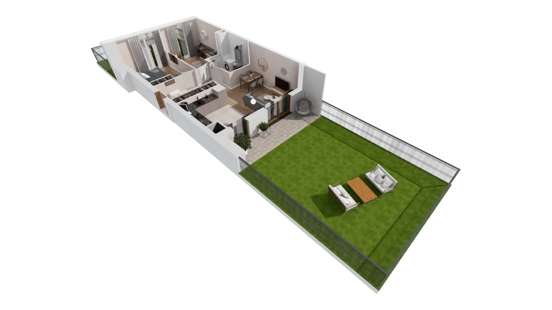 3 pokoje, mieszkanie 61,27 m², parter, oferta nr 1C.0.147, Francuska Park VIIIB, Katowice, Osiedle Paderewskiego-Muchowiec, Muchowiec, ul. Szybowcowa
