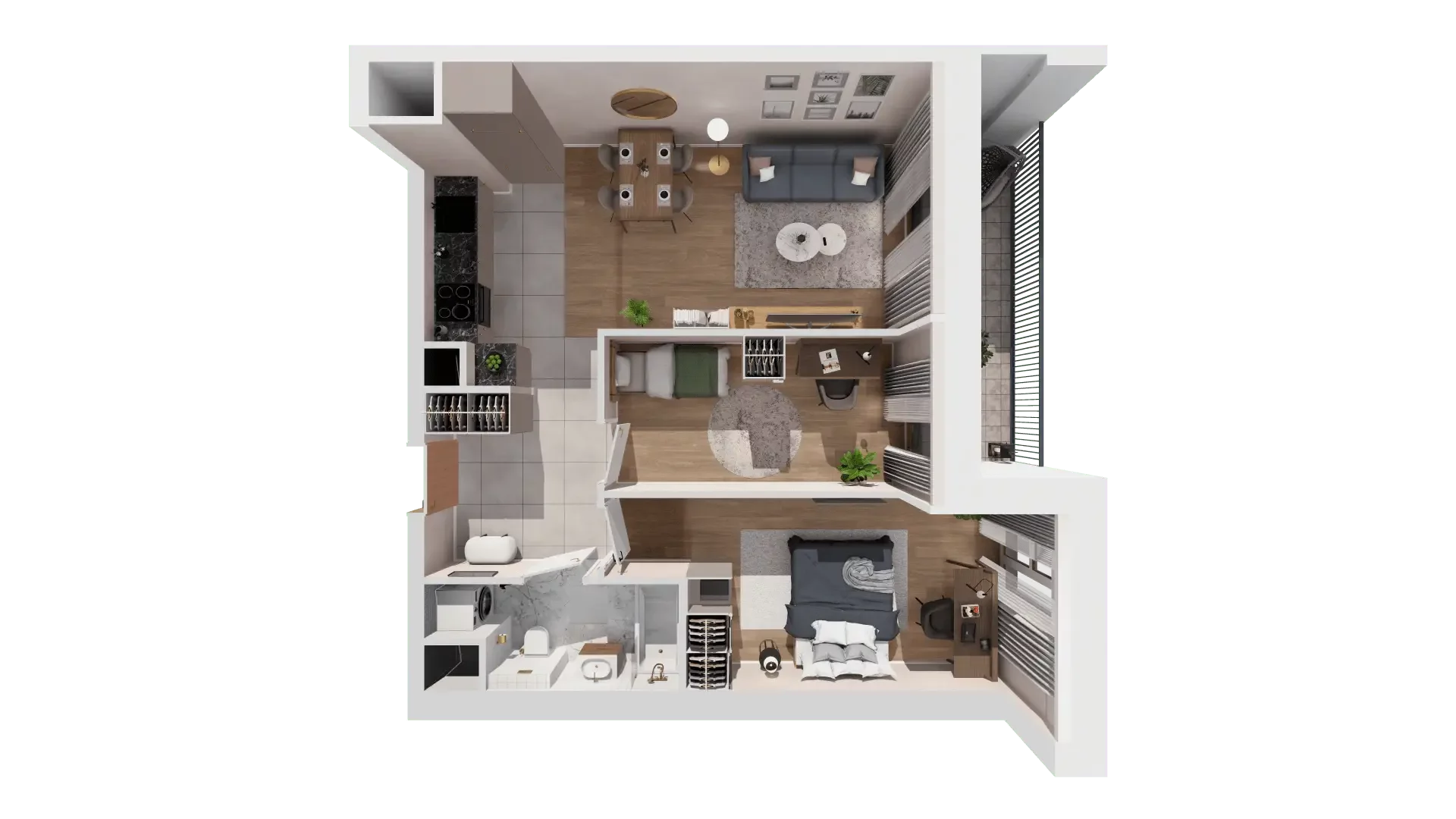 3 pokoje, mieszkanie 56,55 m², piętro 1, oferta nr 1A.1.10, Francuska Park VIIIB, Katowice, Osiedle Paderewskiego-Muchowiec, Muchowiec, ul. Szybowcowa