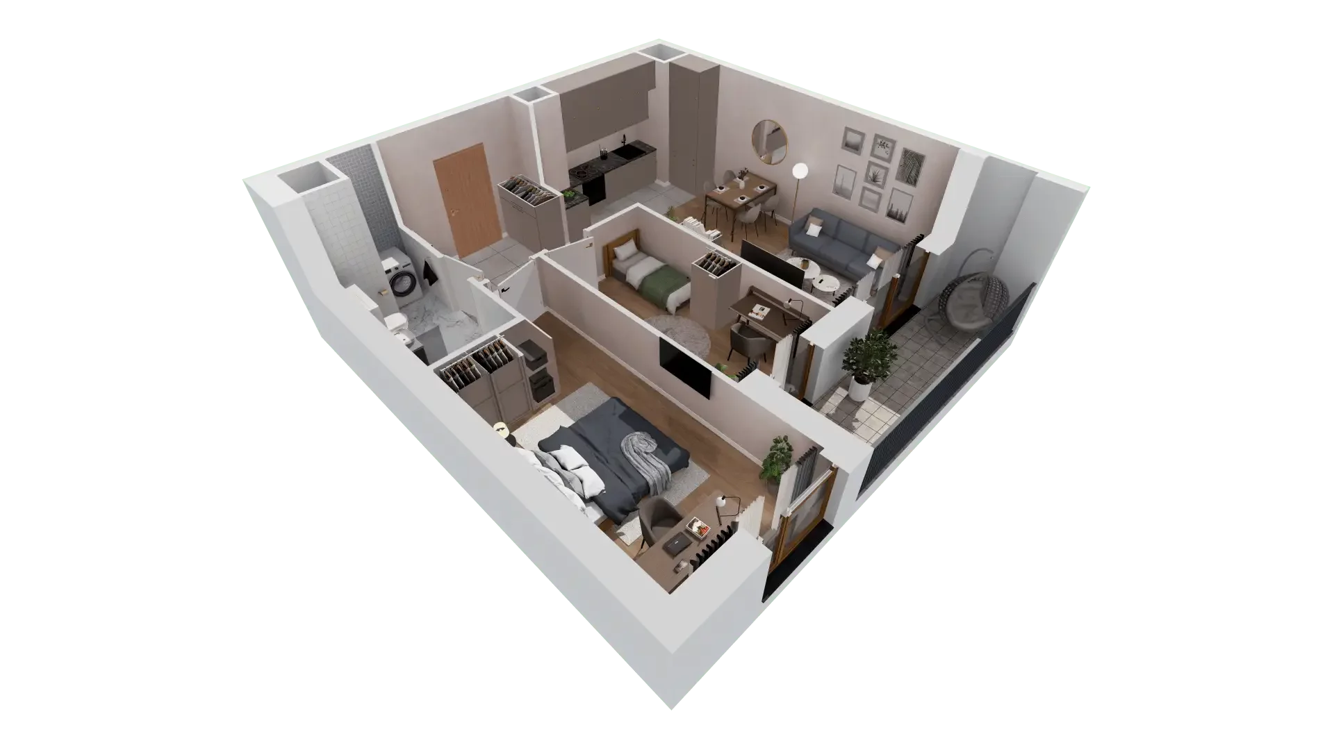 3 pokoje, mieszkanie 56,55 m², piętro 1, oferta nr 1A.1.10, Francuska Park VIIIB, Katowice, Osiedle Paderewskiego-Muchowiec, Muchowiec, ul. Szybowcowa