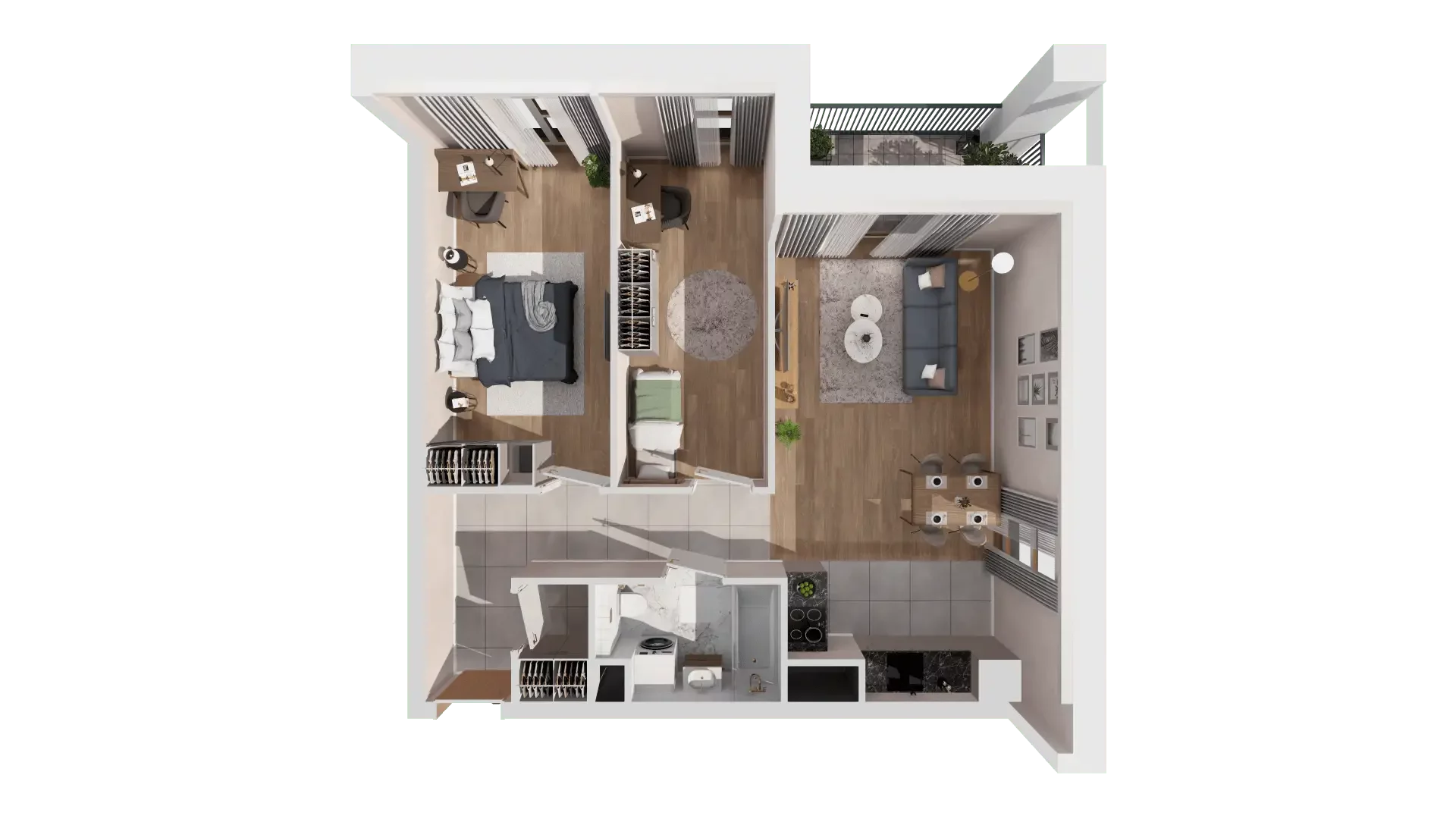 3 pokoje, mieszkanie 64,31 m², piętro 1, oferta nr 1A.1.11, Francuska Park VIIIB, Katowice, Osiedle Paderewskiego-Muchowiec, Muchowiec, ul. Szybowcowa