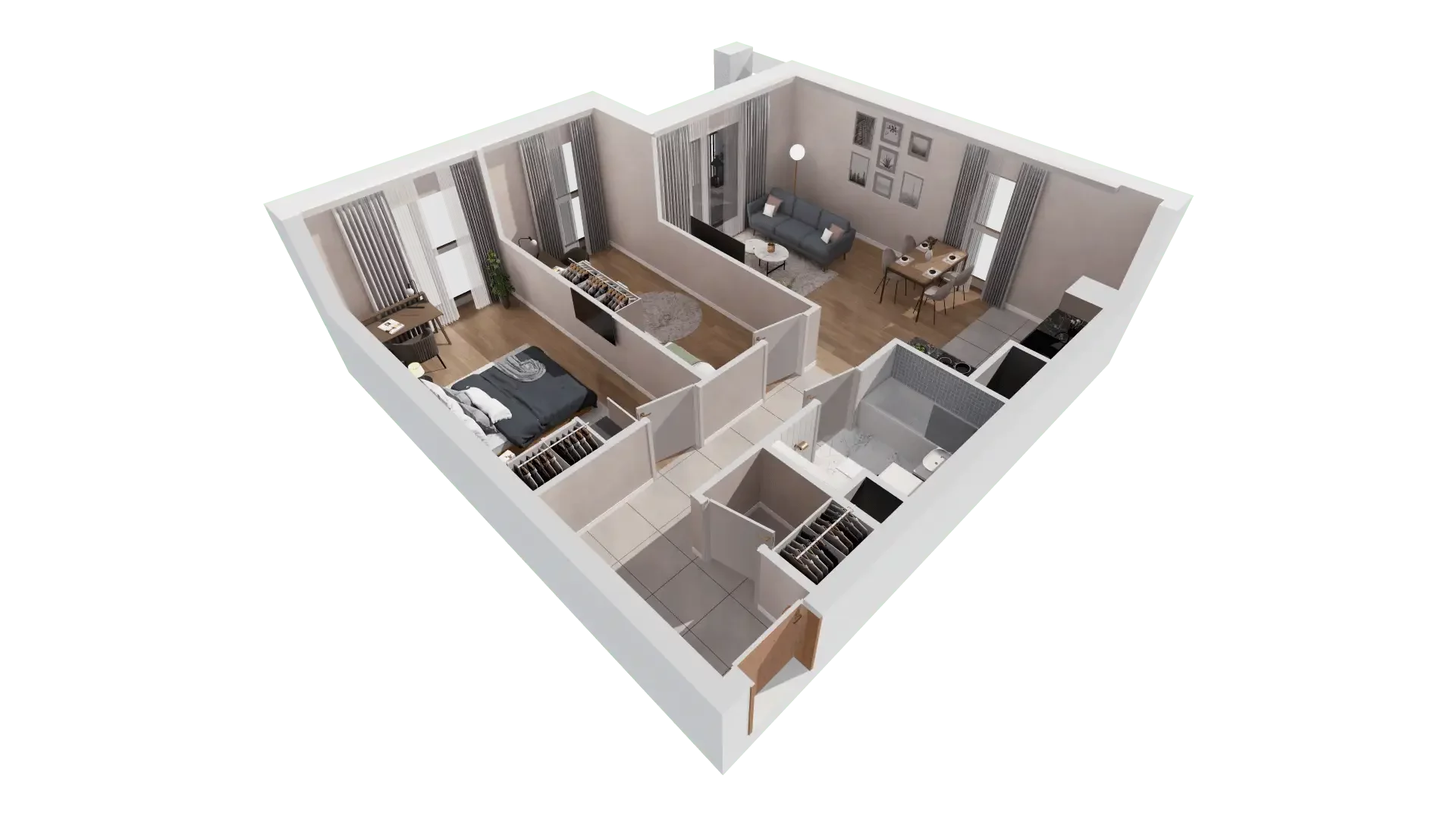3 pokoje, mieszkanie 64,31 m², piętro 1, oferta nr 1A.1.11, Francuska Park VIIIB, Katowice, Osiedle Paderewskiego-Muchowiec, Muchowiec, ul. Szybowcowa