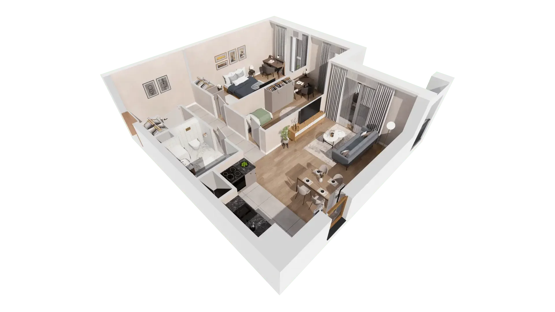 3 pokoje, mieszkanie 64,31 m², piętro 1, oferta nr 1A.1.11, Francuska Park VIIIB, Katowice, Osiedle Paderewskiego-Muchowiec, Muchowiec, ul. Szybowcowa
