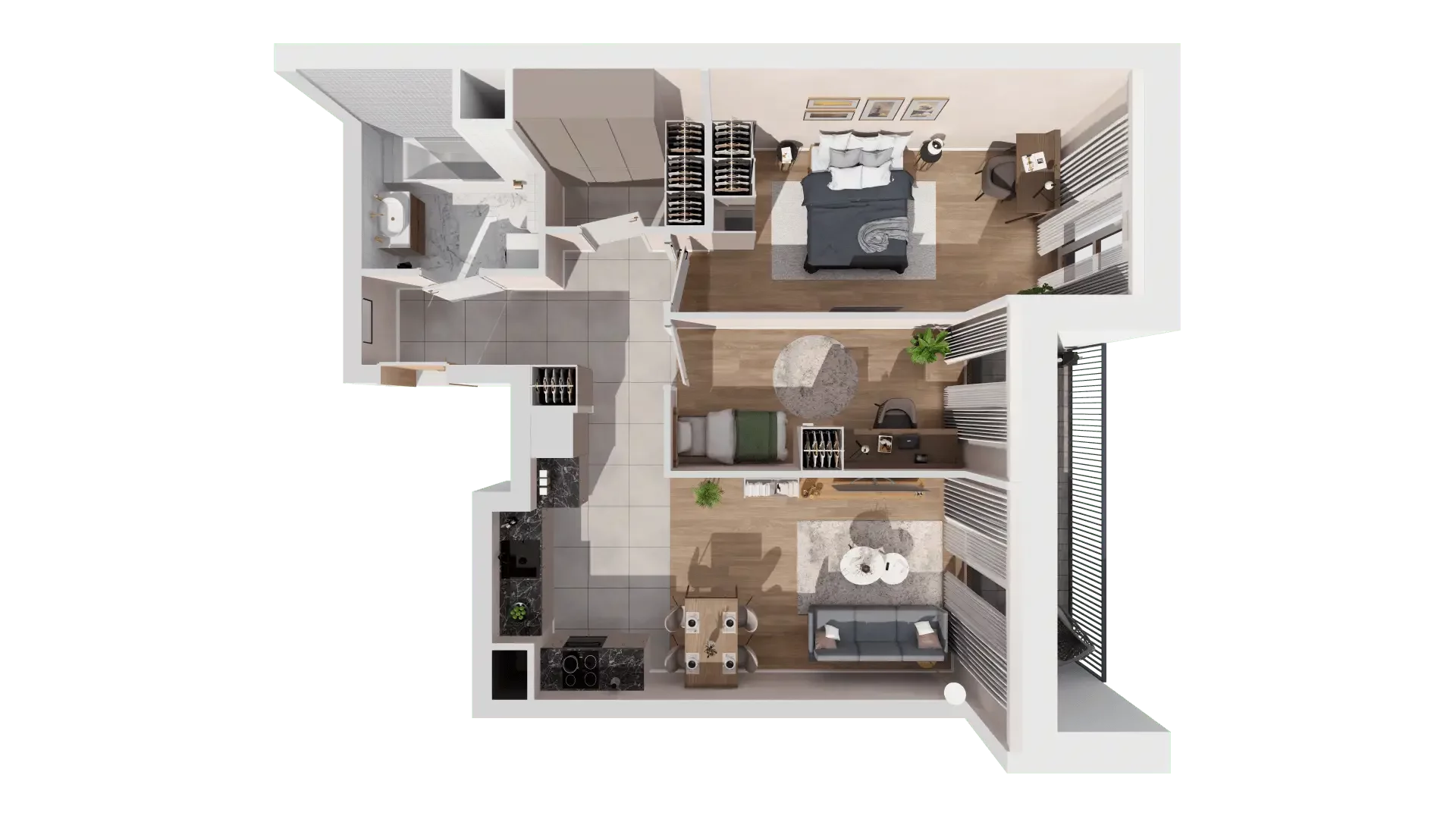 3 pokoje, mieszkanie 62,87 m², piętro 1, oferta nr 1A.1.17, Francuska Park VIIIB, Katowice, Osiedle Paderewskiego-Muchowiec, Muchowiec, ul. Szybowcowa