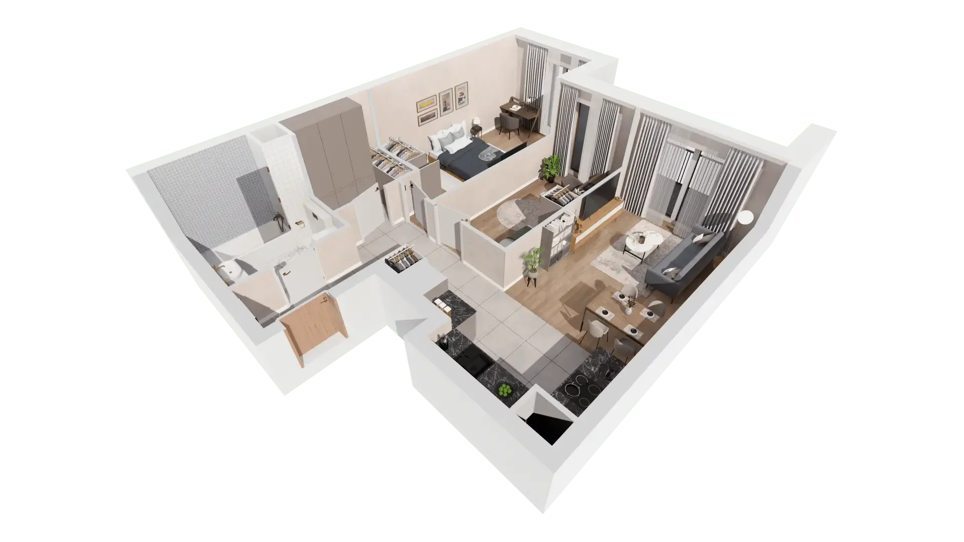 3 pokoje, mieszkanie 62,87 m², piętro 1, oferta nr 1A.1.17, Francuska Park VIIIB, Katowice, Osiedle Paderewskiego-Muchowiec, Muchowiec, ul. Szybowcowa