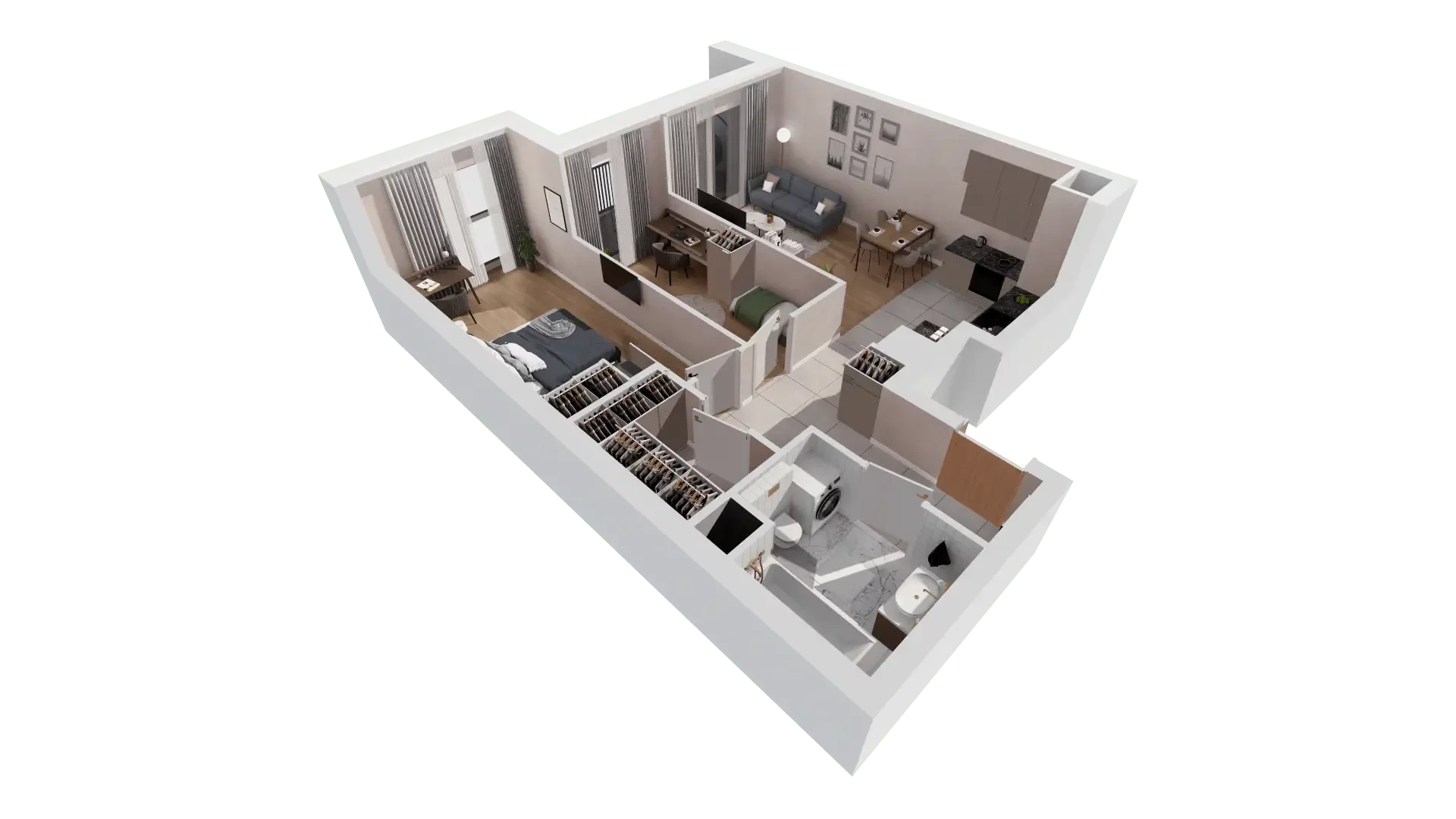3 pokoje, mieszkanie 62,87 m², piętro 1, oferta nr 1A.1.17, Francuska Park VIIIB, Katowice, Osiedle Paderewskiego-Muchowiec, Muchowiec, ul. Szybowcowa