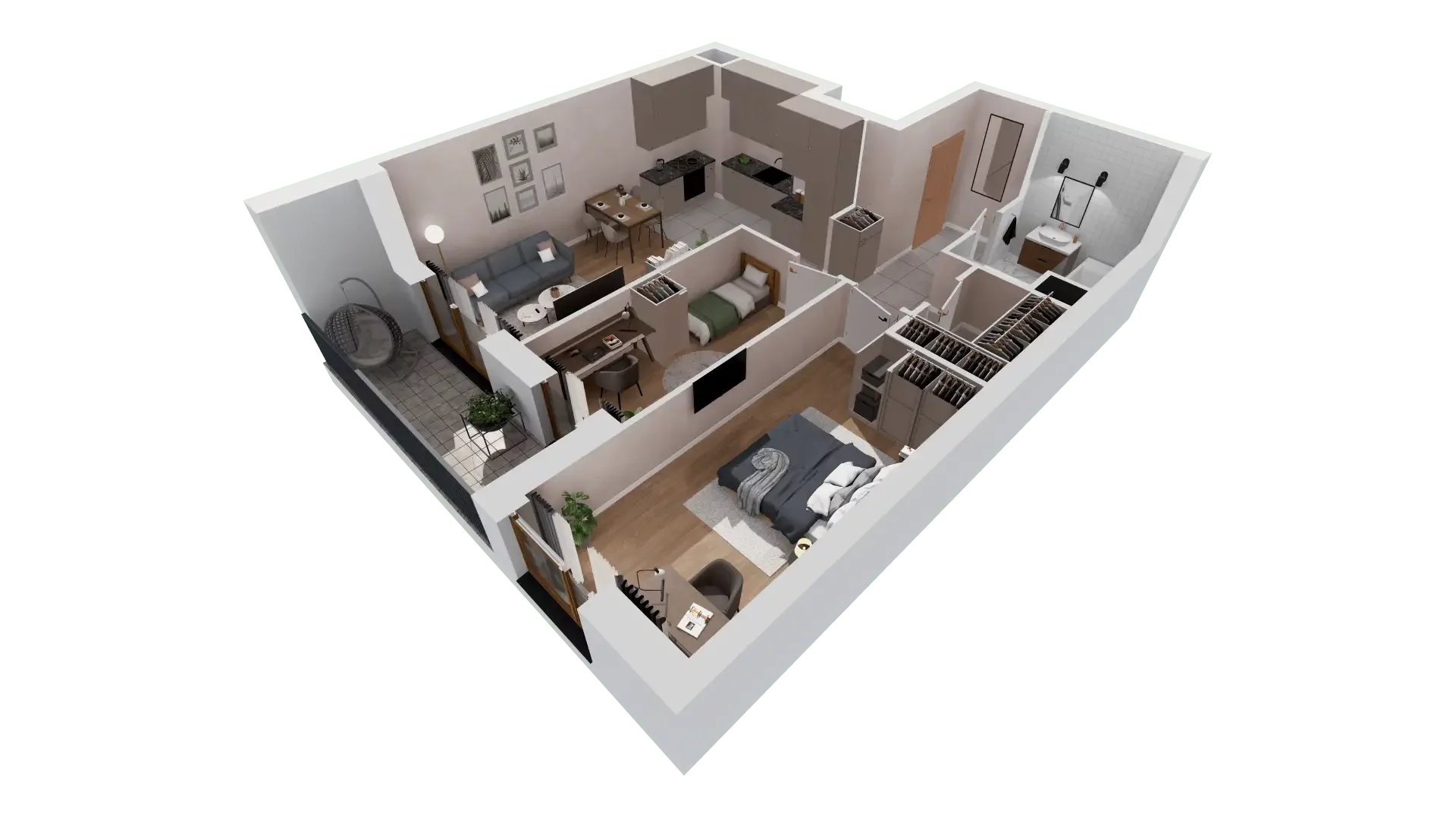 3 pokoje, mieszkanie 62,87 m², piętro 1, oferta nr 1A.1.17, Francuska Park VIIIB, Katowice, Osiedle Paderewskiego-Muchowiec, Muchowiec, ul. Szybowcowa