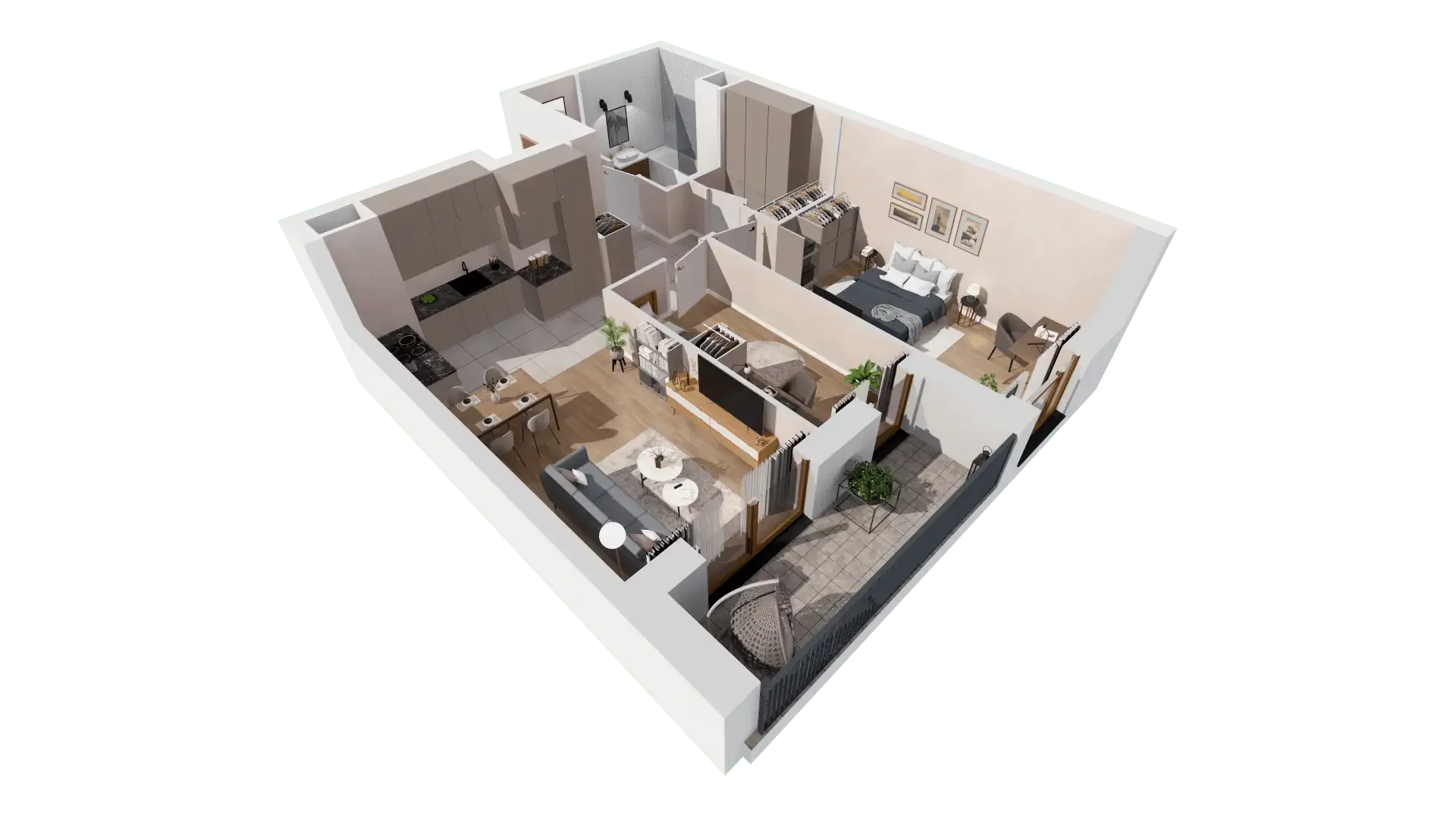 3 pokoje, mieszkanie 62,87 m², piętro 1, oferta nr 1A.1.17, Francuska Park VIIIB, Katowice, Osiedle Paderewskiego-Muchowiec, Muchowiec, ul. Szybowcowa