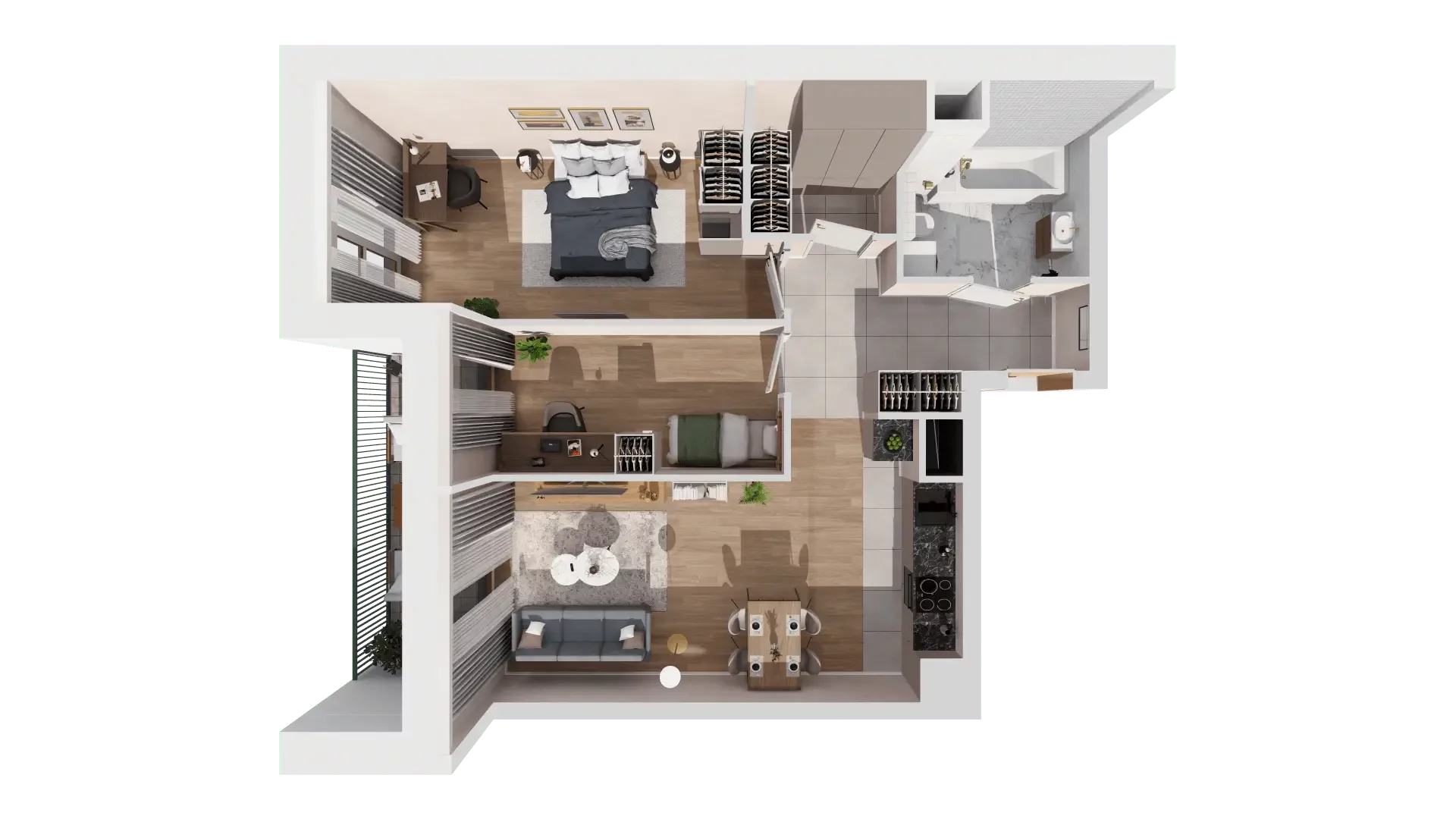 3 pokoje, mieszkanie 63,89 m², piętro 1, oferta nr 1B.1.93, Francuska Park VIIIB, Katowice, Osiedle Paderewskiego-Muchowiec, Muchowiec, ul. Szybowcowa