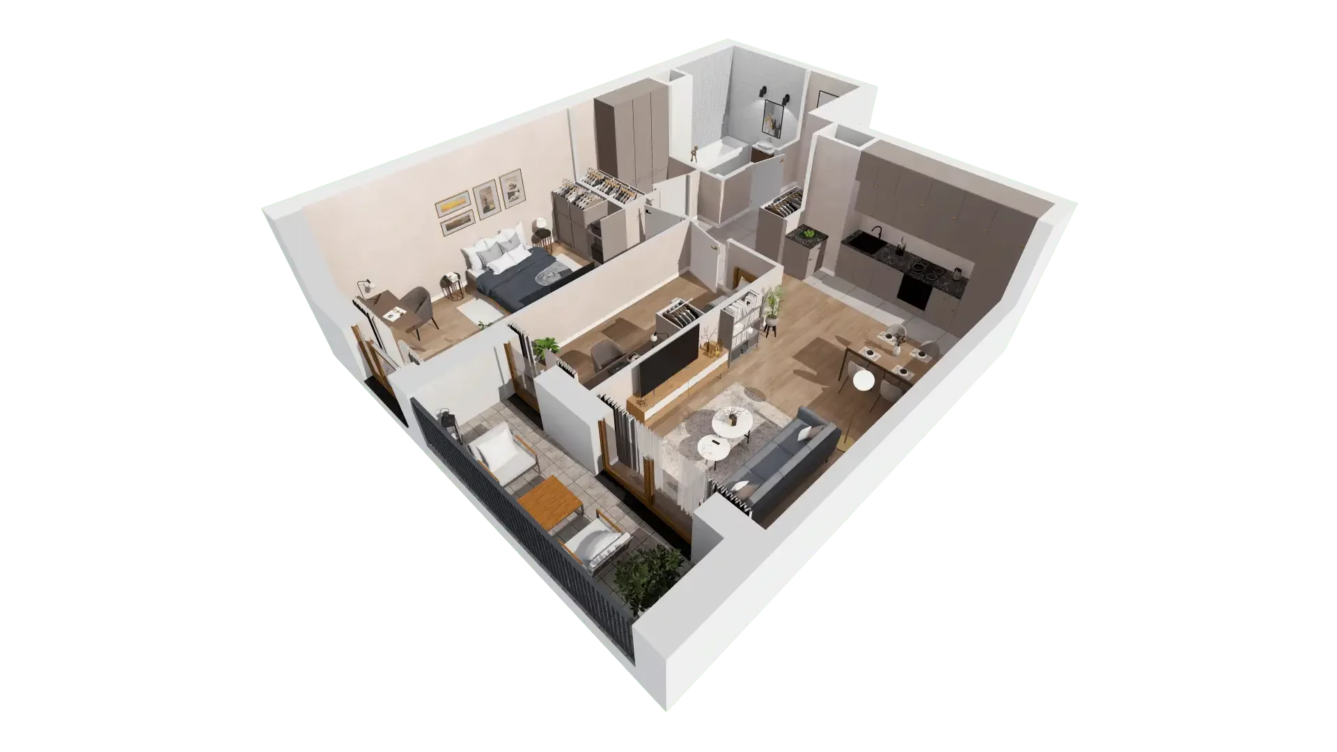 3 pokoje, mieszkanie 63,89 m², piętro 1, oferta nr 1B.1.93, Francuska Park VIIIB, Katowice, Osiedle Paderewskiego-Muchowiec, Muchowiec, ul. Szybowcowa