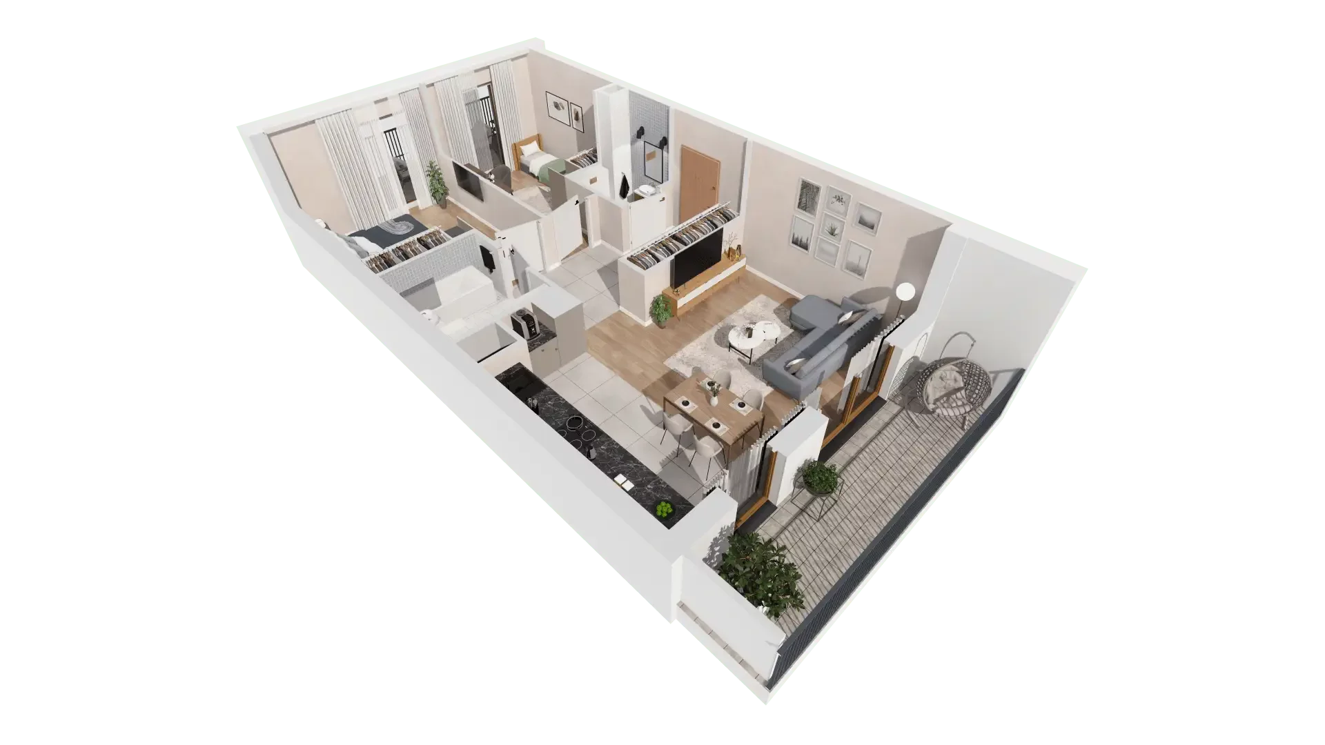 3 pokoje, mieszkanie 60,72 m², piętro 1, oferta nr 1D.1.176, Francuska Park VIIIB, Katowice, Osiedle Paderewskiego-Muchowiec, Muchowiec, ul. Szybowcowa
