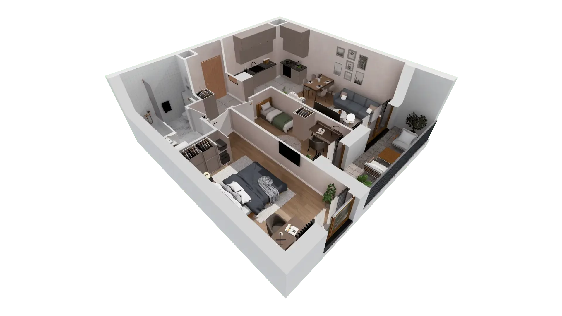 3 pokoje, mieszkanie 57,31 m², piętro 2, oferta nr 1A.2.27, Francuska Park VIIIB, Katowice, Osiedle Paderewskiego-Muchowiec, Muchowiec, ul. Szybowcowa
