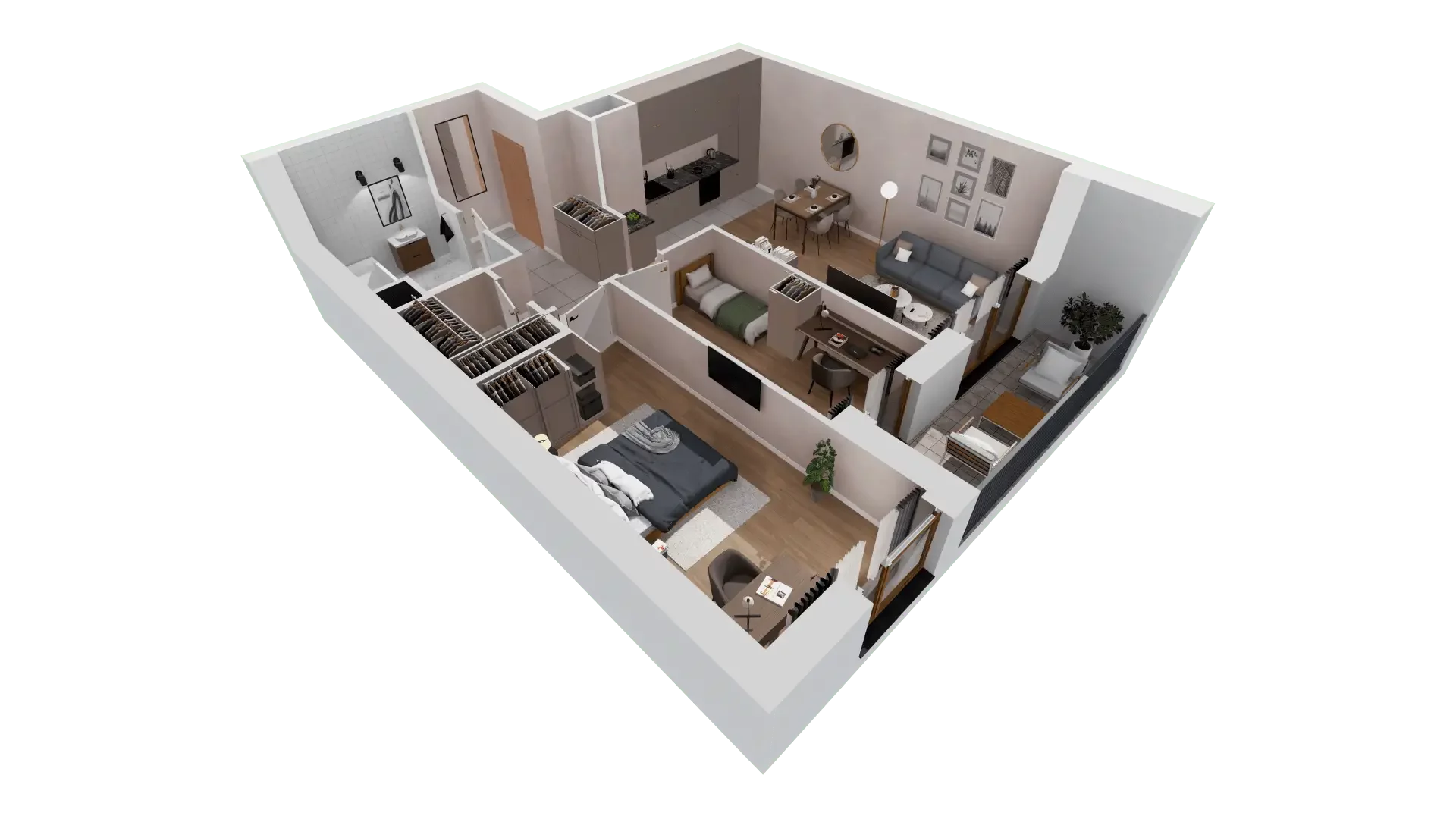 3 pokoje, mieszkanie 63,89 m², piętro 2, oferta nr 1B.2.99, Francuska Park VIIIB, Katowice, Osiedle Paderewskiego-Muchowiec, Muchowiec, ul. Szybowcowa