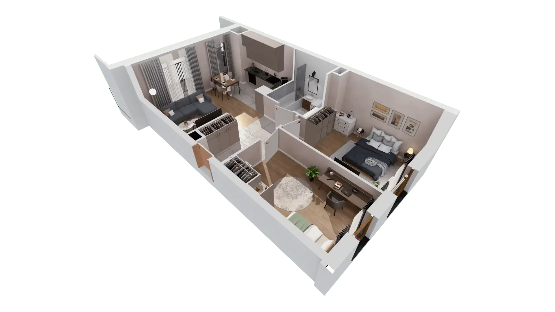 3 pokoje, mieszkanie 60,25 m², piętro 2, oferta nr 1C.2.155, Francuska Park VIIIB, Katowice, Osiedle Paderewskiego-Muchowiec, Muchowiec, ul. Szybowcowa