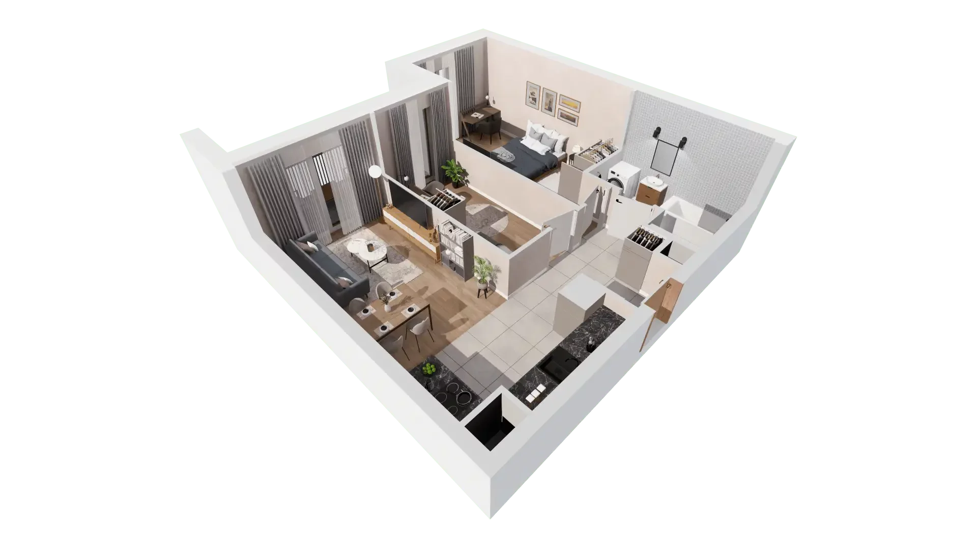 3 pokoje, mieszkanie 57,31 m², piętro 3, oferta nr 1A.3.36, Francuska Park VIIIB, Katowice, Osiedle Paderewskiego-Muchowiec, Muchowiec, ul. Szybowcowa