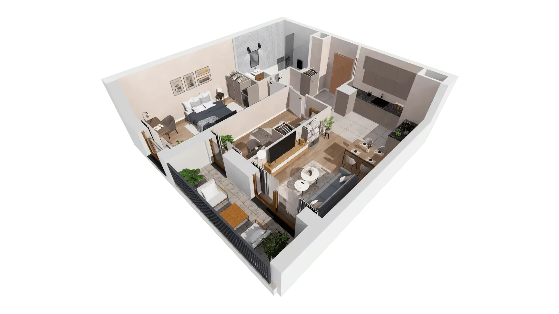 3 pokoje, mieszkanie 57,31 m², piętro 3, oferta nr 1A.3.36, Francuska Park VIIIB, Katowice, Osiedle Paderewskiego-Muchowiec, Muchowiec, ul. Szybowcowa