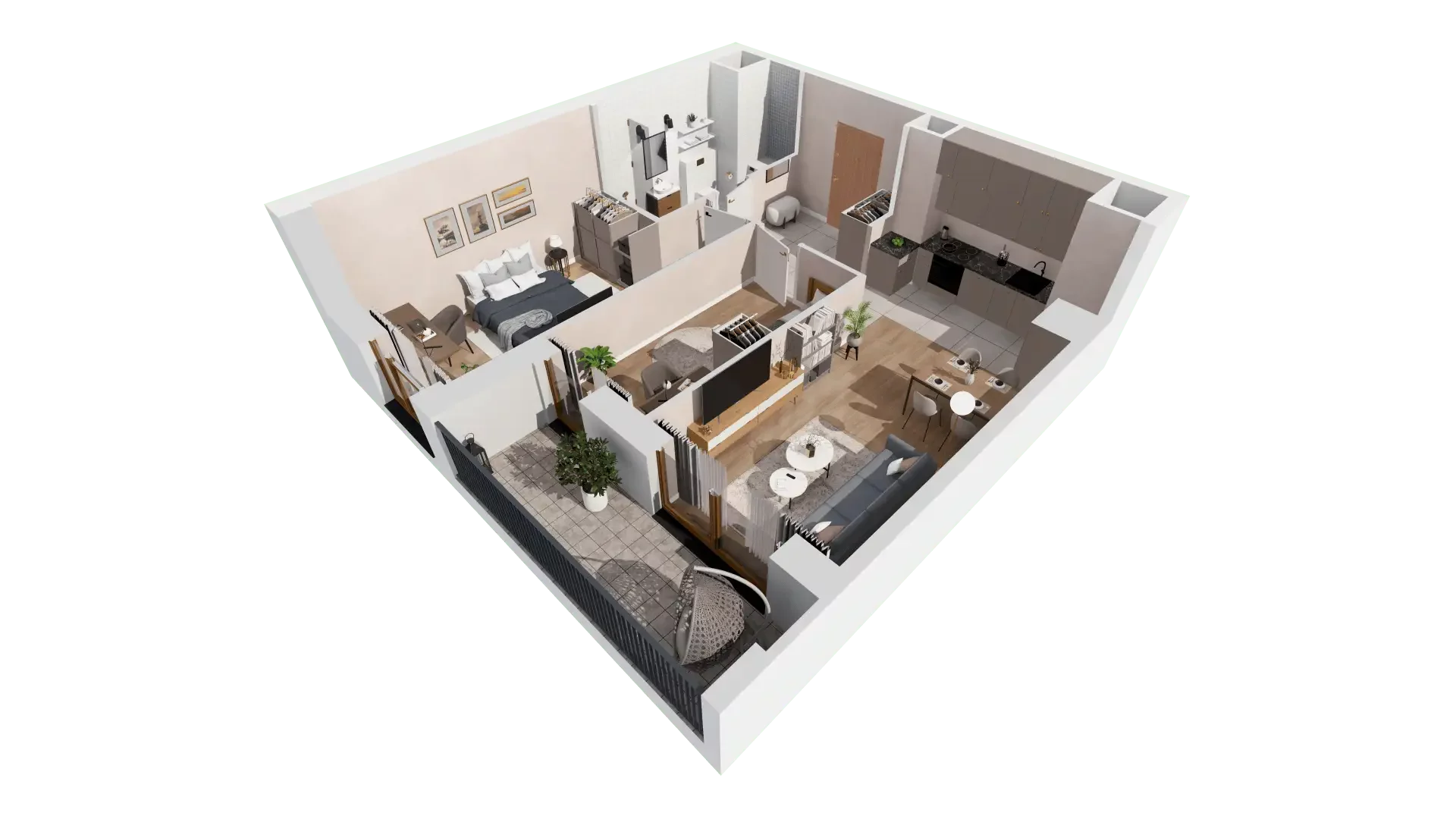 3 pokoje, mieszkanie 57,89 m², piętro 4, oferta nr 1A.4.37, Francuska Park VIIIB, Katowice, Osiedle Paderewskiego-Muchowiec, Muchowiec, ul. Szybowcowa