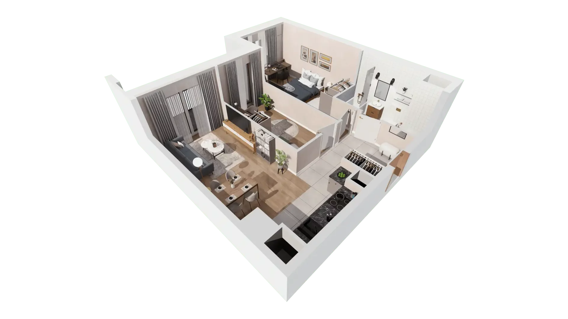 3 pokoje, mieszkanie 57,45 m², piętro 5, oferta nr 1A.5.46, Francuska Park VIIIB, Katowice, Osiedle Paderewskiego-Muchowiec, Muchowiec, ul. Szybowcowa
