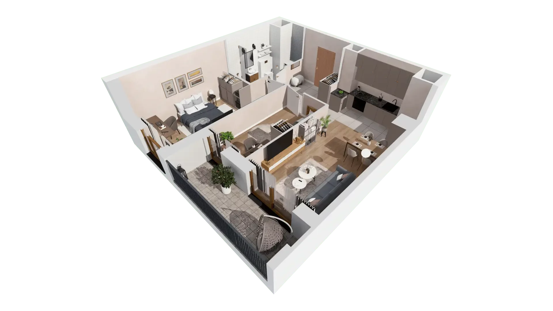 3 pokoje, mieszkanie 57,45 m², piętro 5, oferta nr 1A.5.46, Francuska Park VIIIB, Katowice, Osiedle Paderewskiego-Muchowiec, Muchowiec, ul. Szybowcowa