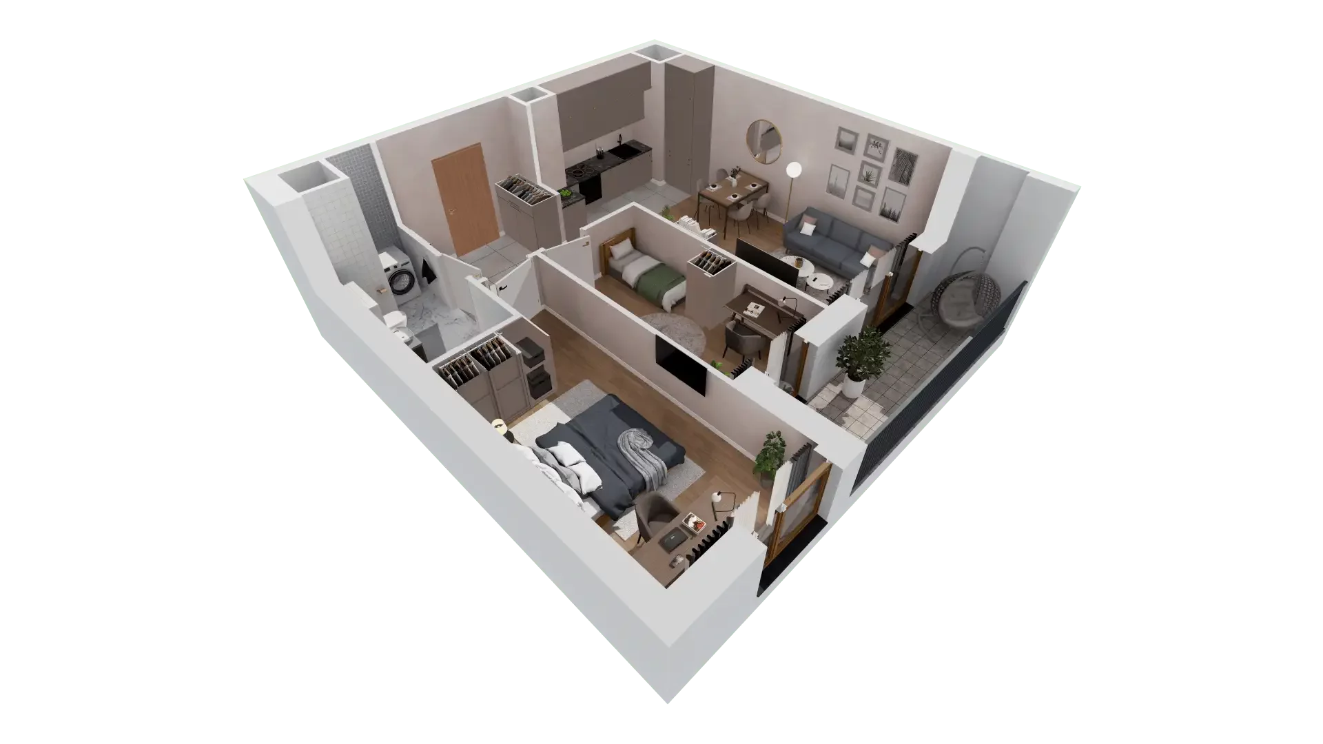 3 pokoje, mieszkanie 57,45 m², piętro 5, oferta nr 1A.5.46, Francuska Park VIIIB, Katowice, Osiedle Paderewskiego-Muchowiec, Muchowiec, ul. Szybowcowa